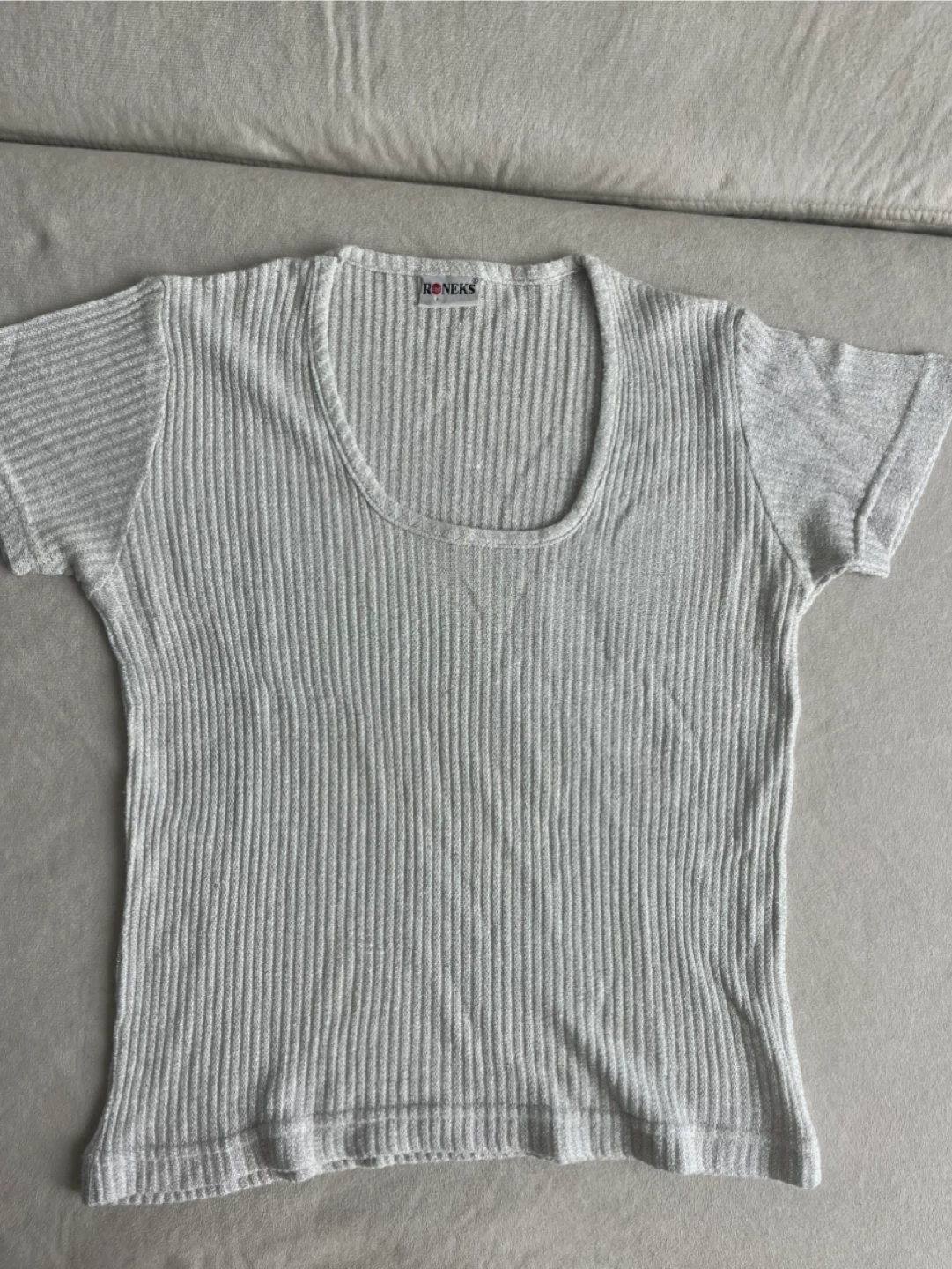 Silver Sparkle Cropped T-Shirt