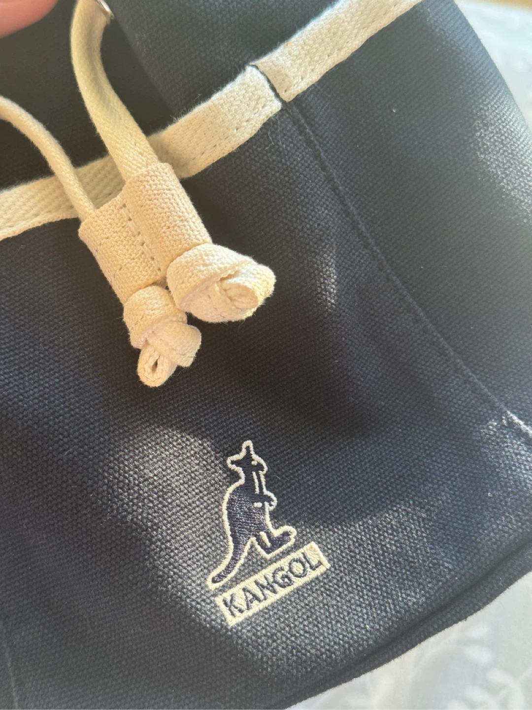 Kangol Drawstring Bucket Shoulder Strap Bag - Navy - photo 5