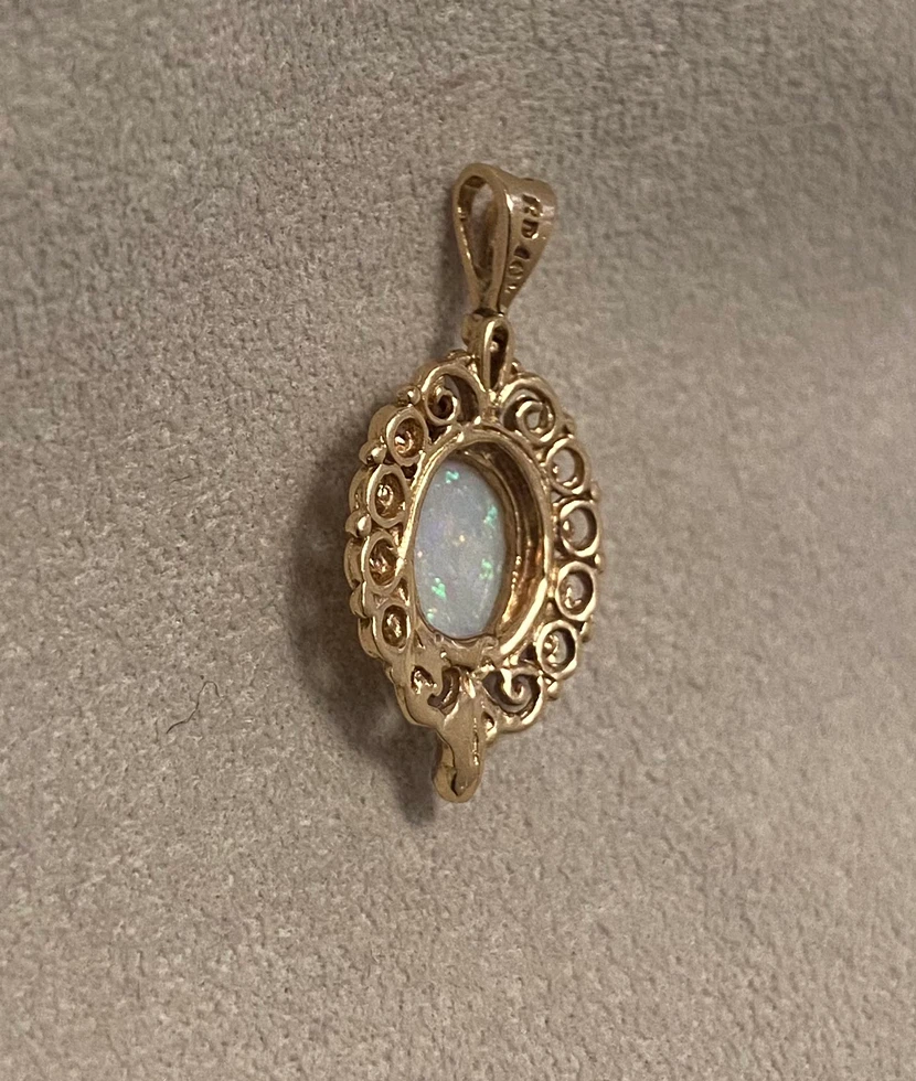 10k Yellow Gold Opal Pendant - photo 4