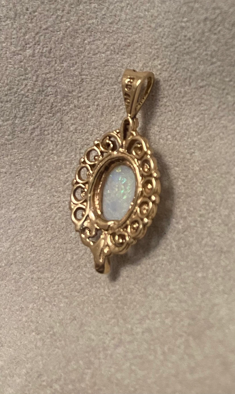 10k Yellow Gold Opal Pendant - photo 5
