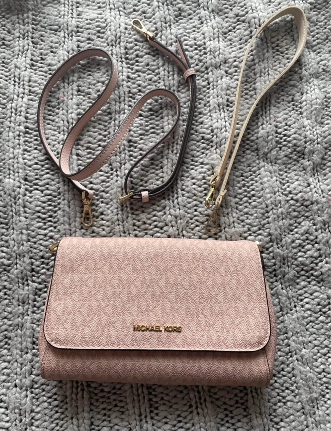 Michael Kors Medium Logo Convertible Crossbody Bag - Pink