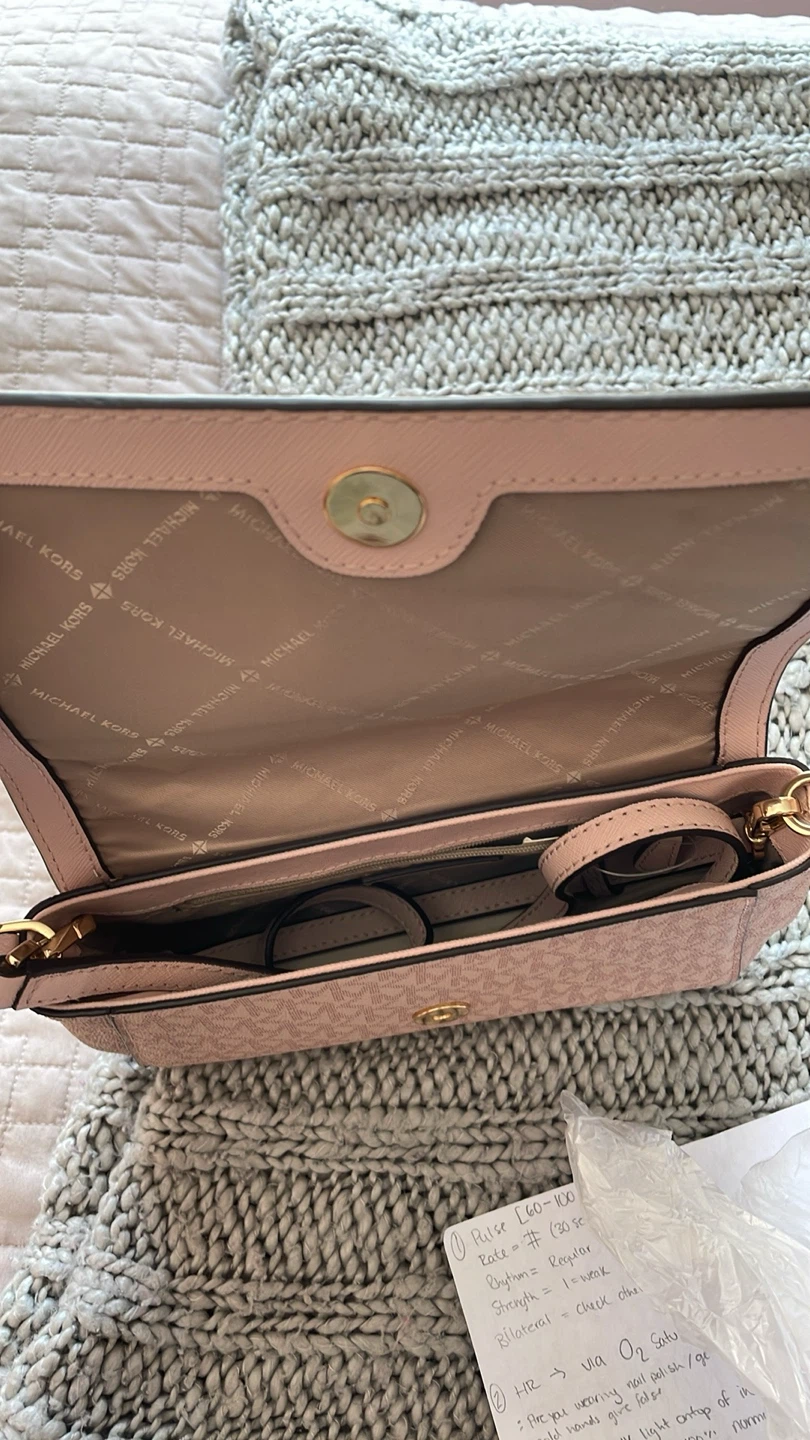 Michael Kors Medium Logo Convertible Crossbody Bag - Pink - photo 3