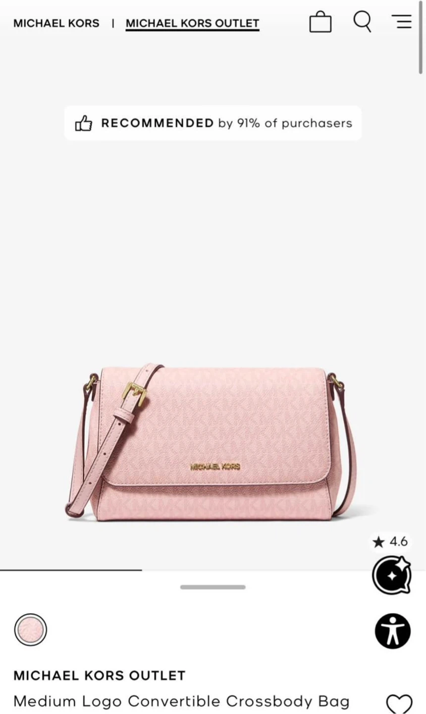 Michael Kors Medium Logo Convertible Crossbody Bag - Pink - photo 4