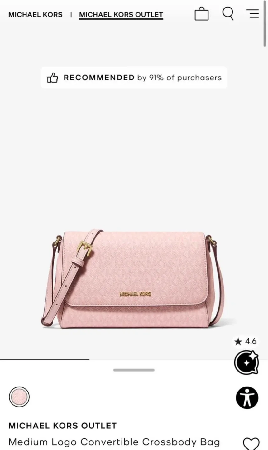 Michael Kors Medium Logo Convertible Crossbody Bag - Pink - photo 4