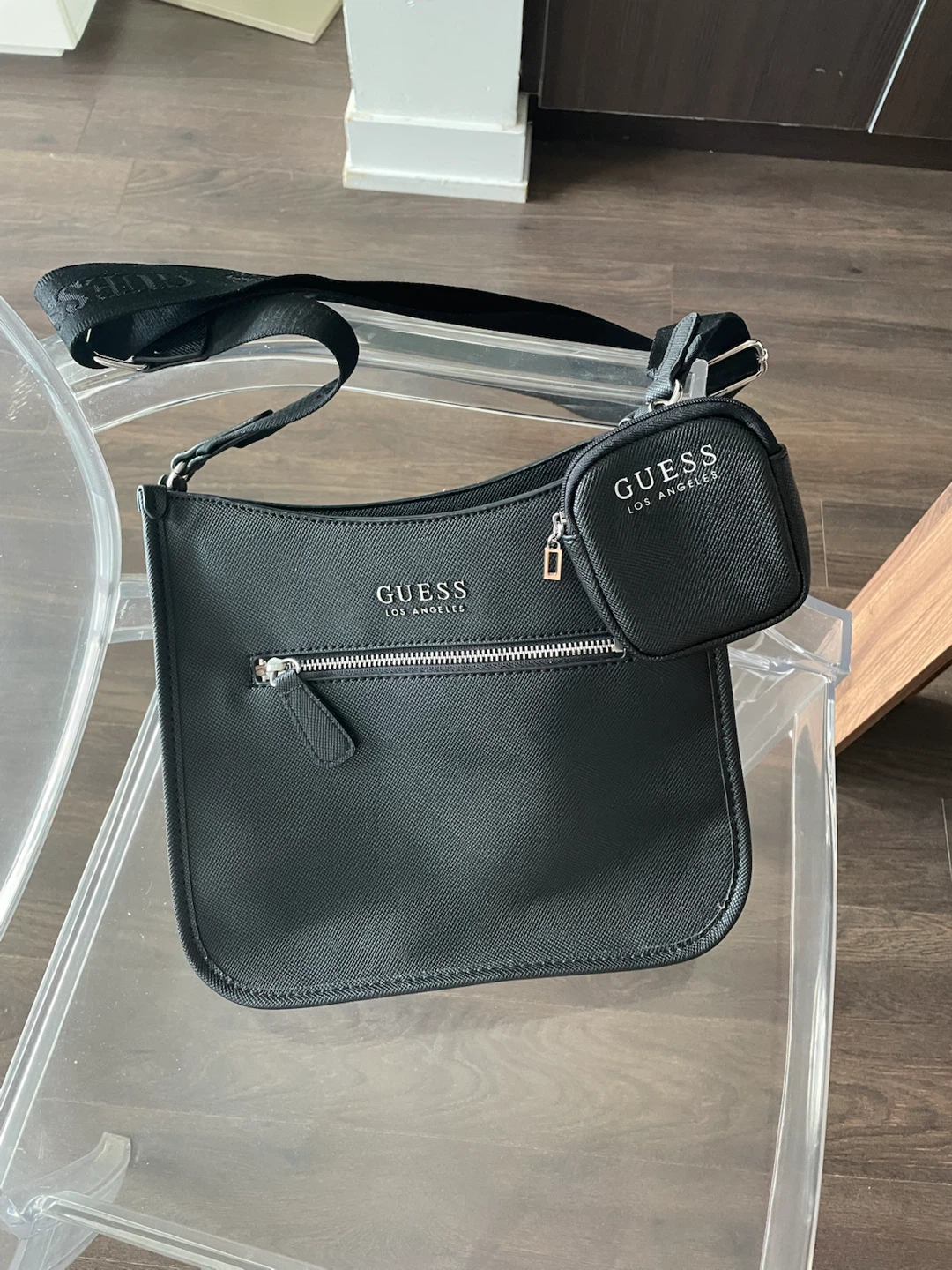 Guess Black Crossbody Bag with Pouch