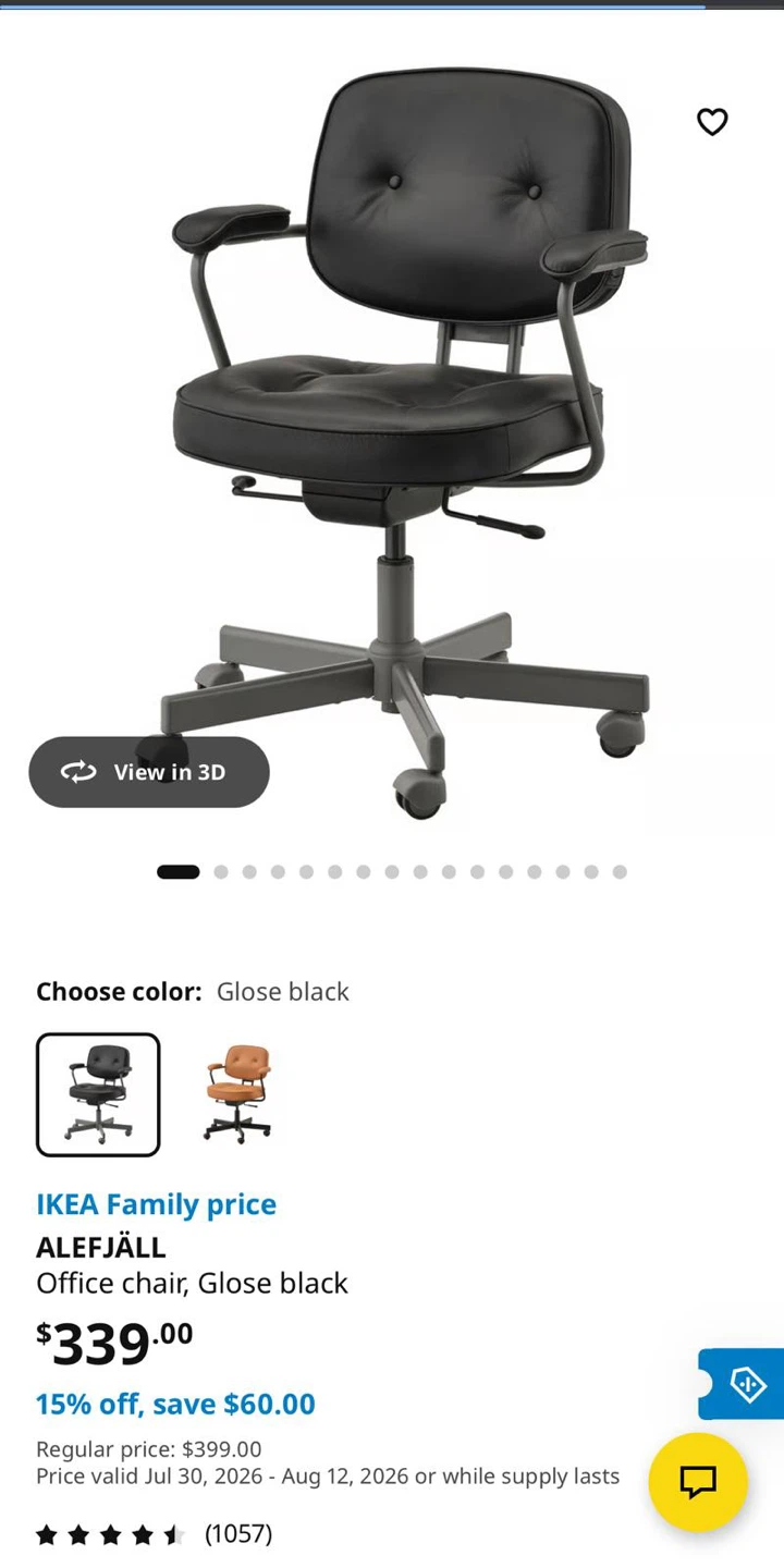 Office Chair - Glosed Black - IKEA ALEFJÄLL - photo 4