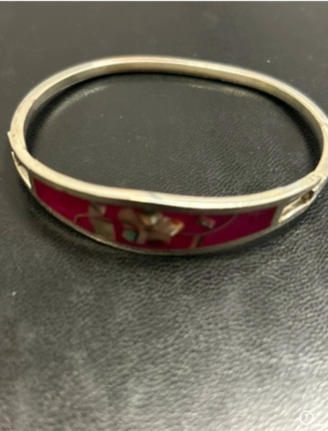Sterling Silver Inlaid Bangle Bracelet