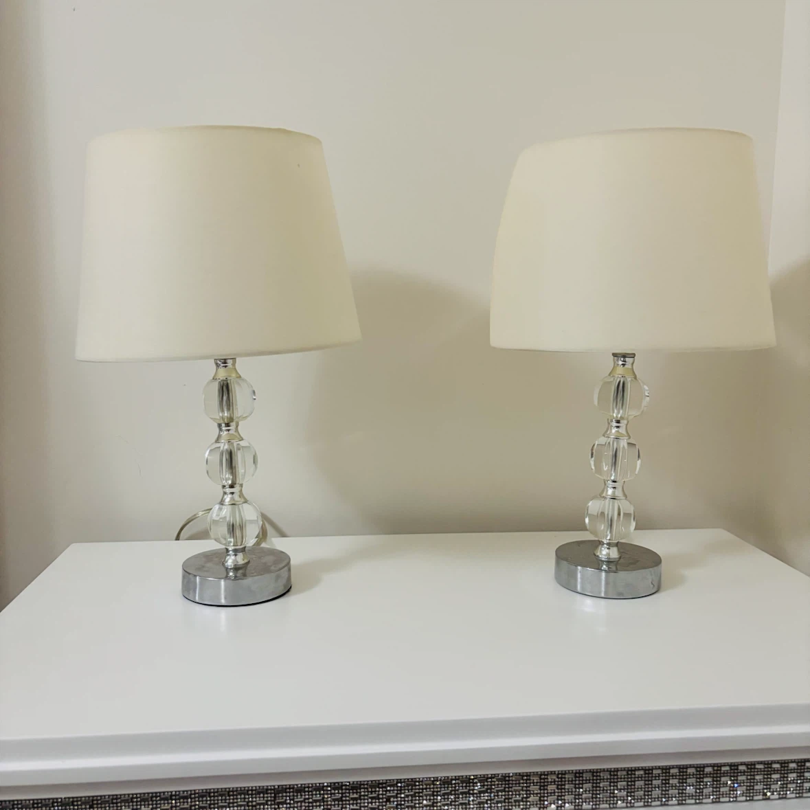 Pair of Crystal Accent Table Lamps