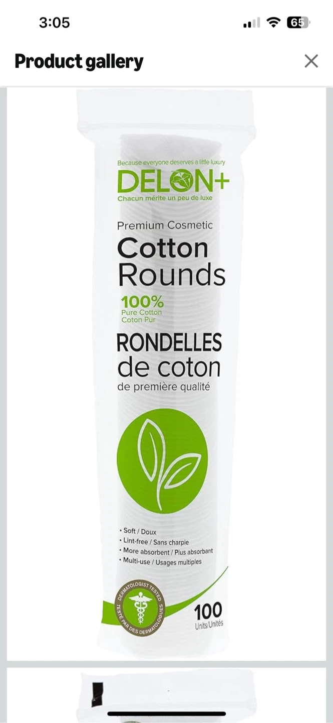 Premium Cosmetic Cotton Rounds - 100 Units