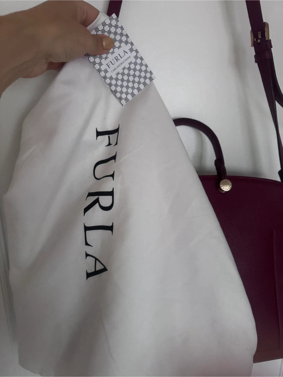 Furla Burgundy Leather Tote Bag - photo 3