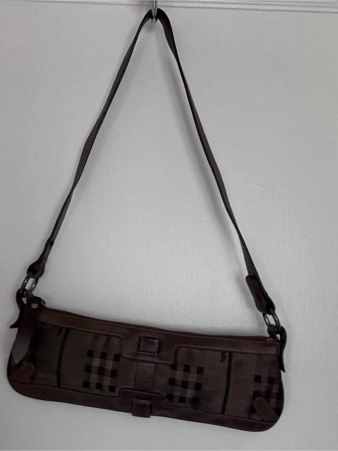 Burberry London Brown Plaid Shoulder Bag