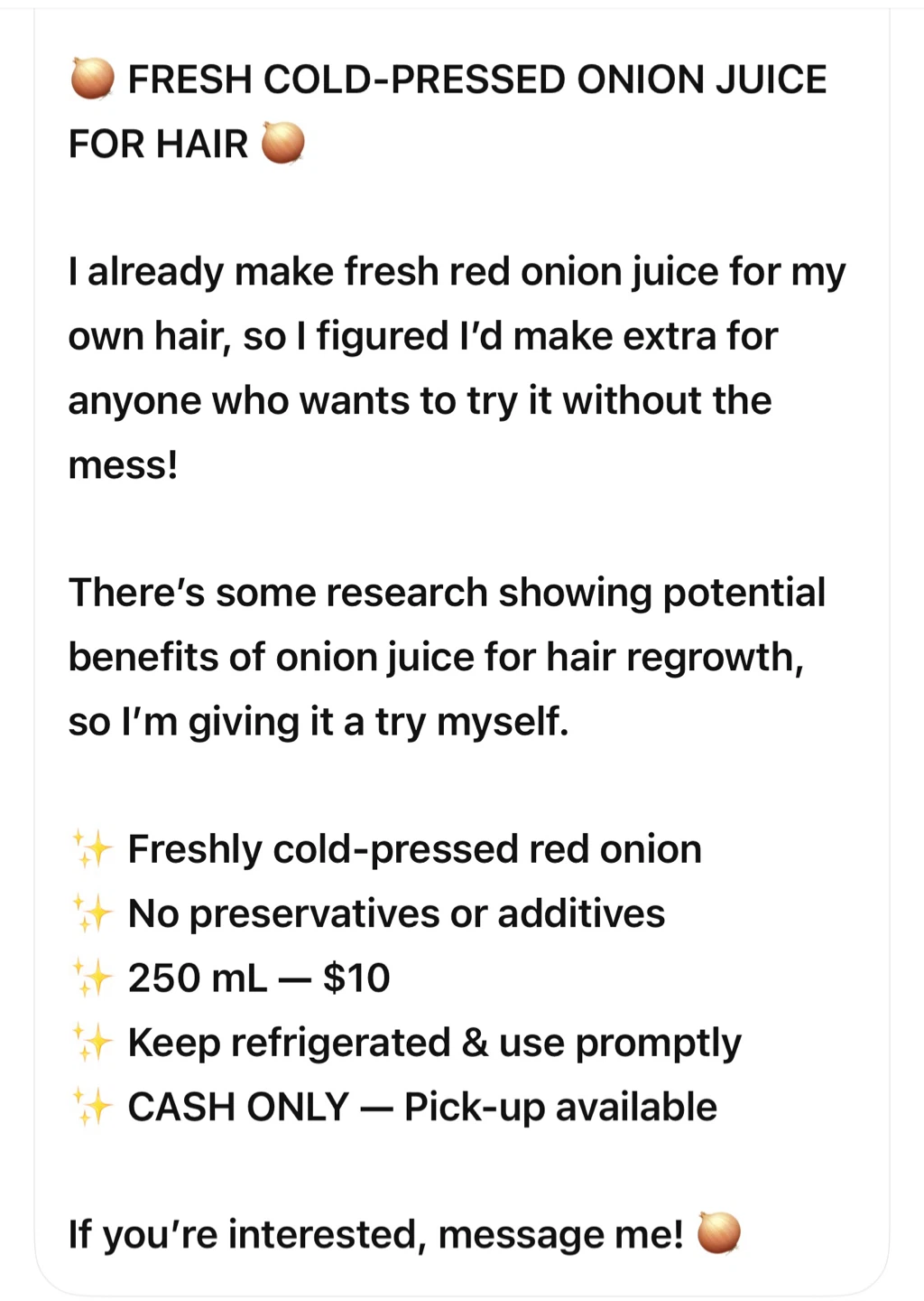 Fresh Cold-Pressed Red Onion Juice for Hair - photo 2