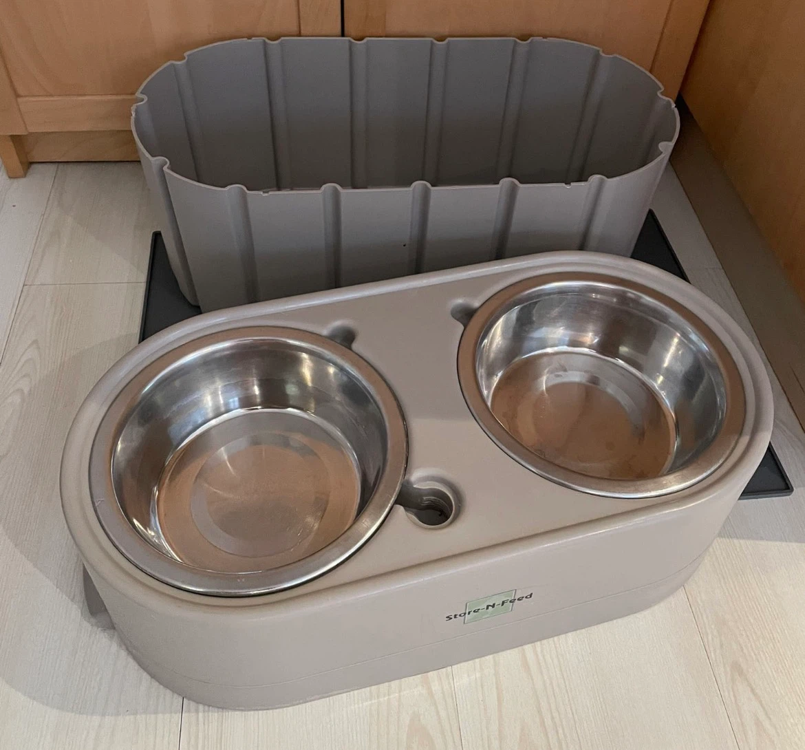 Elevated Dog Bowls and Waterproof Mat
