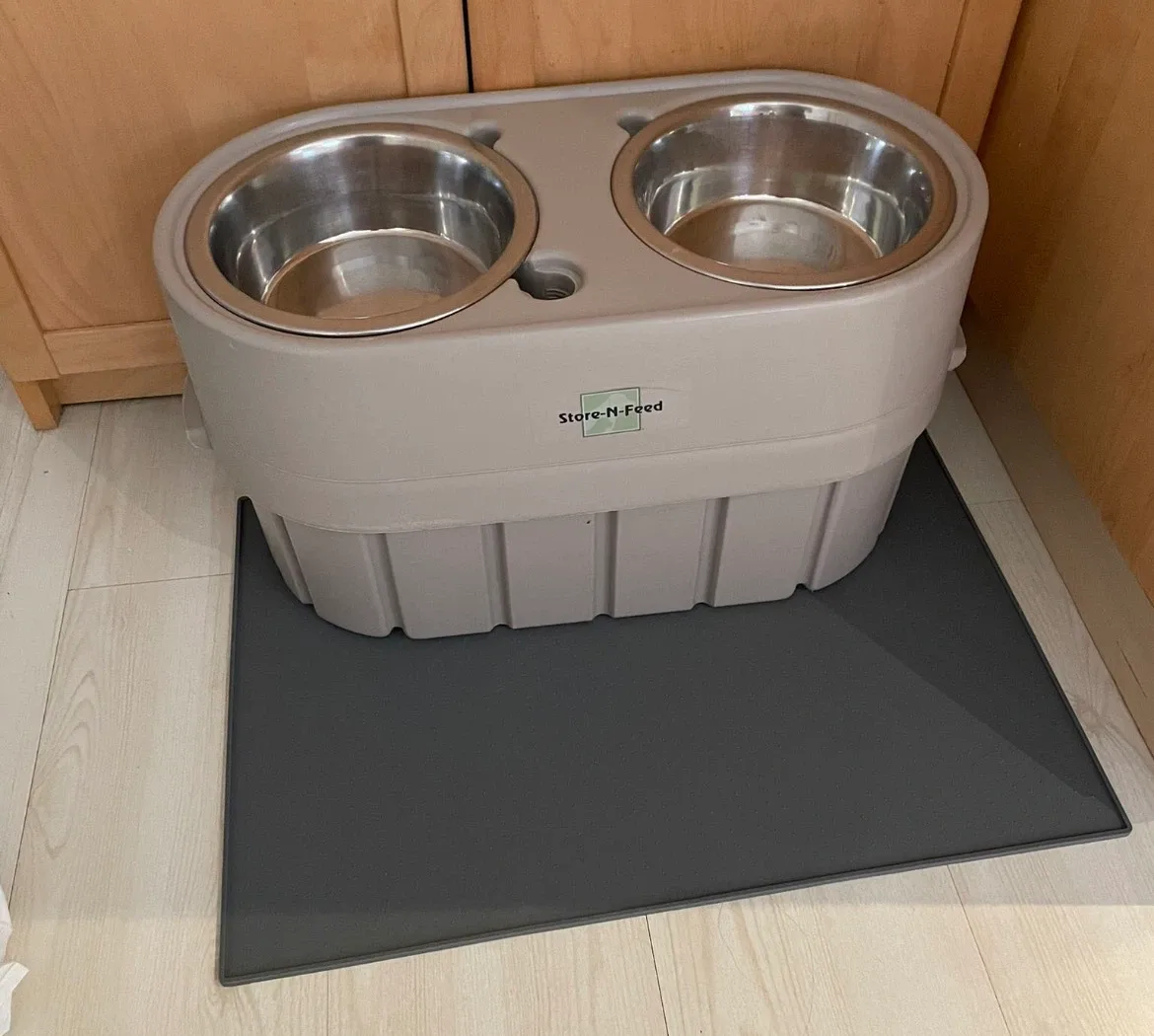 Elevated Dog Bowls and Waterproof Mat - photo 2