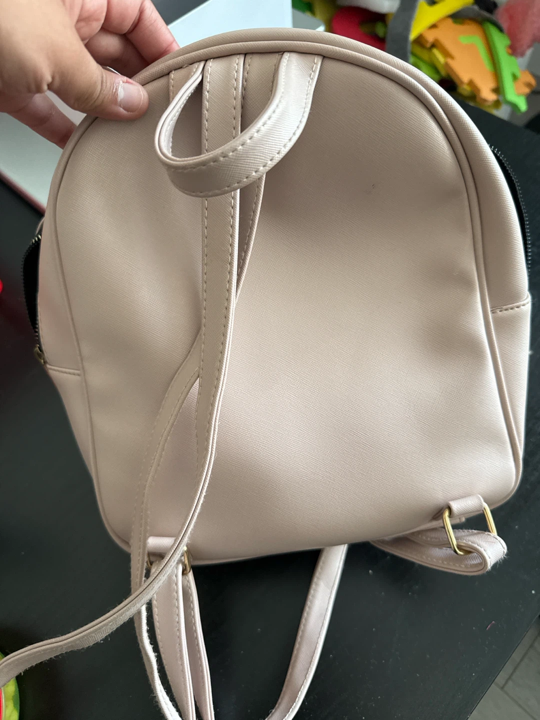 Pink Faux Leather Backpack - photo 3