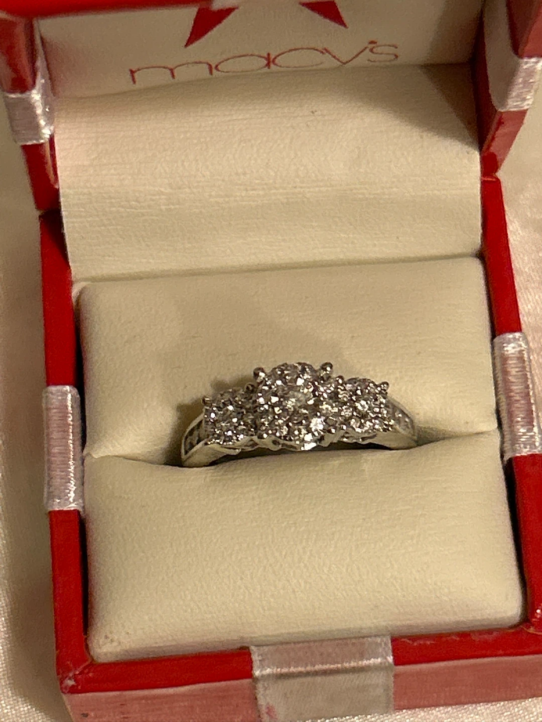 Macy’s Diamond Engagement Ring in White Gold