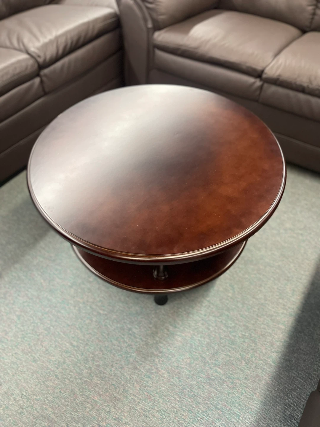 Round Coffee Table with Shelf