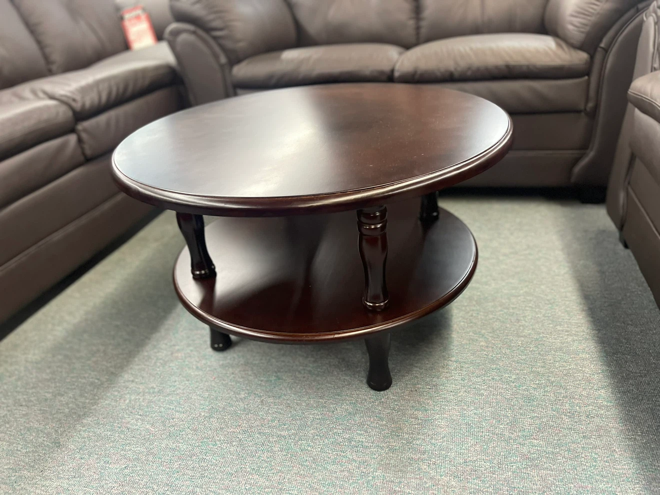 Round Coffee Table with Shelf - photo 2