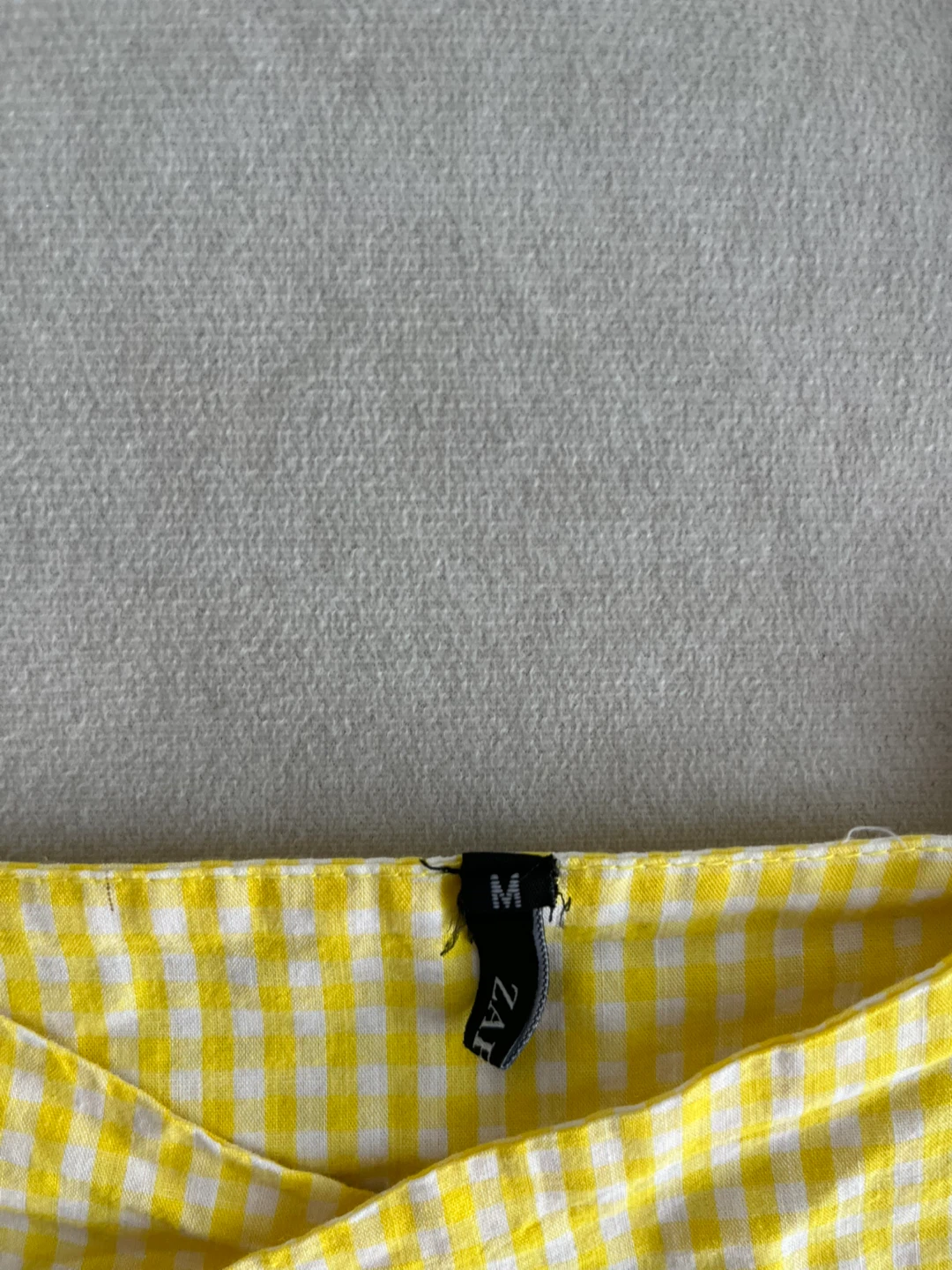 Yellow Gingham Crop Top - Size M - photo 2