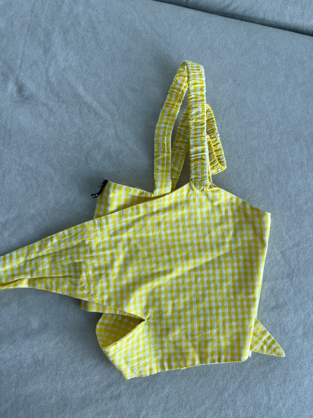 Yellow Gingham Crop Top - Size M - photo 4
