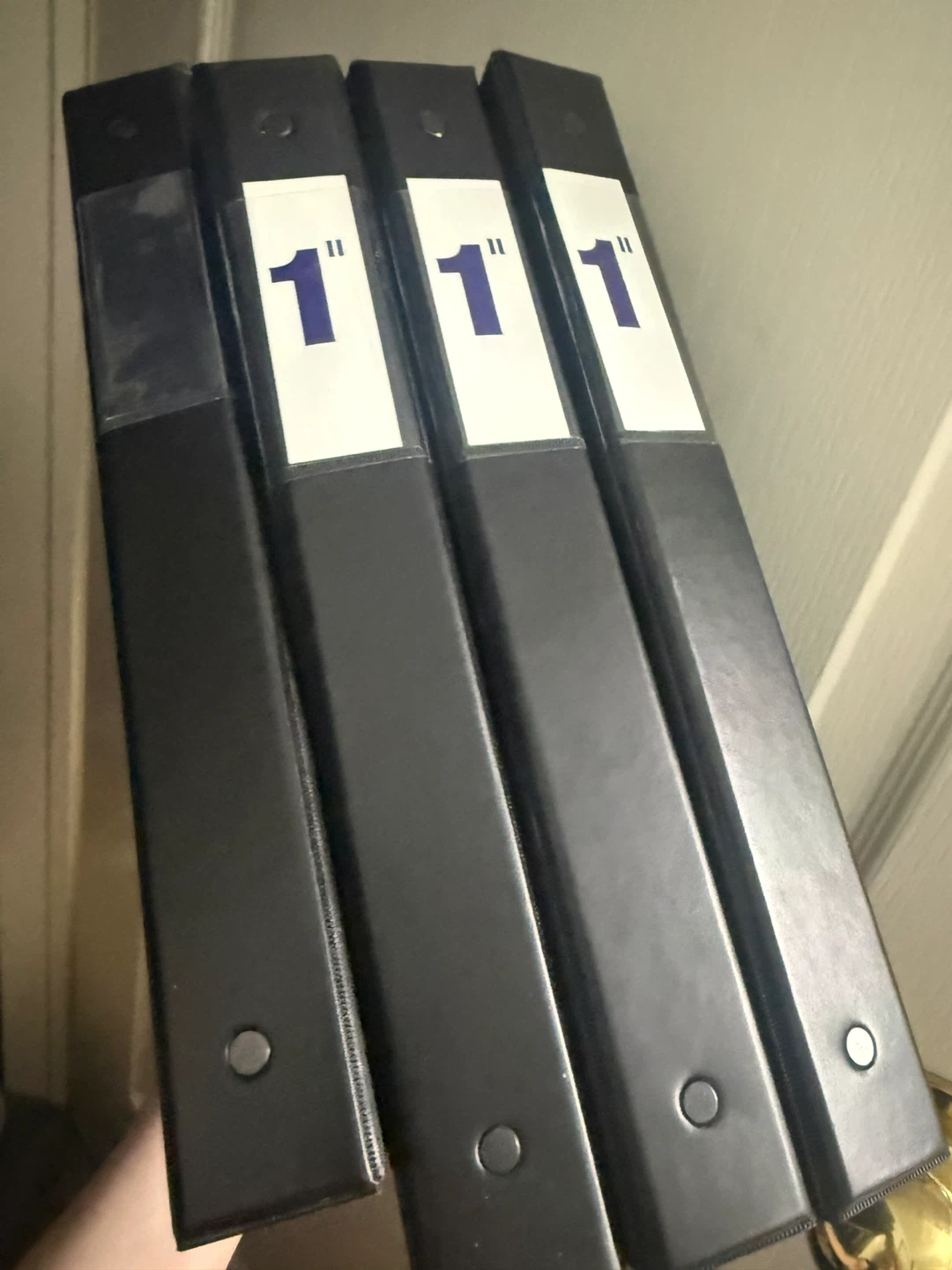 Set of 5 Black 1-Inch Binders