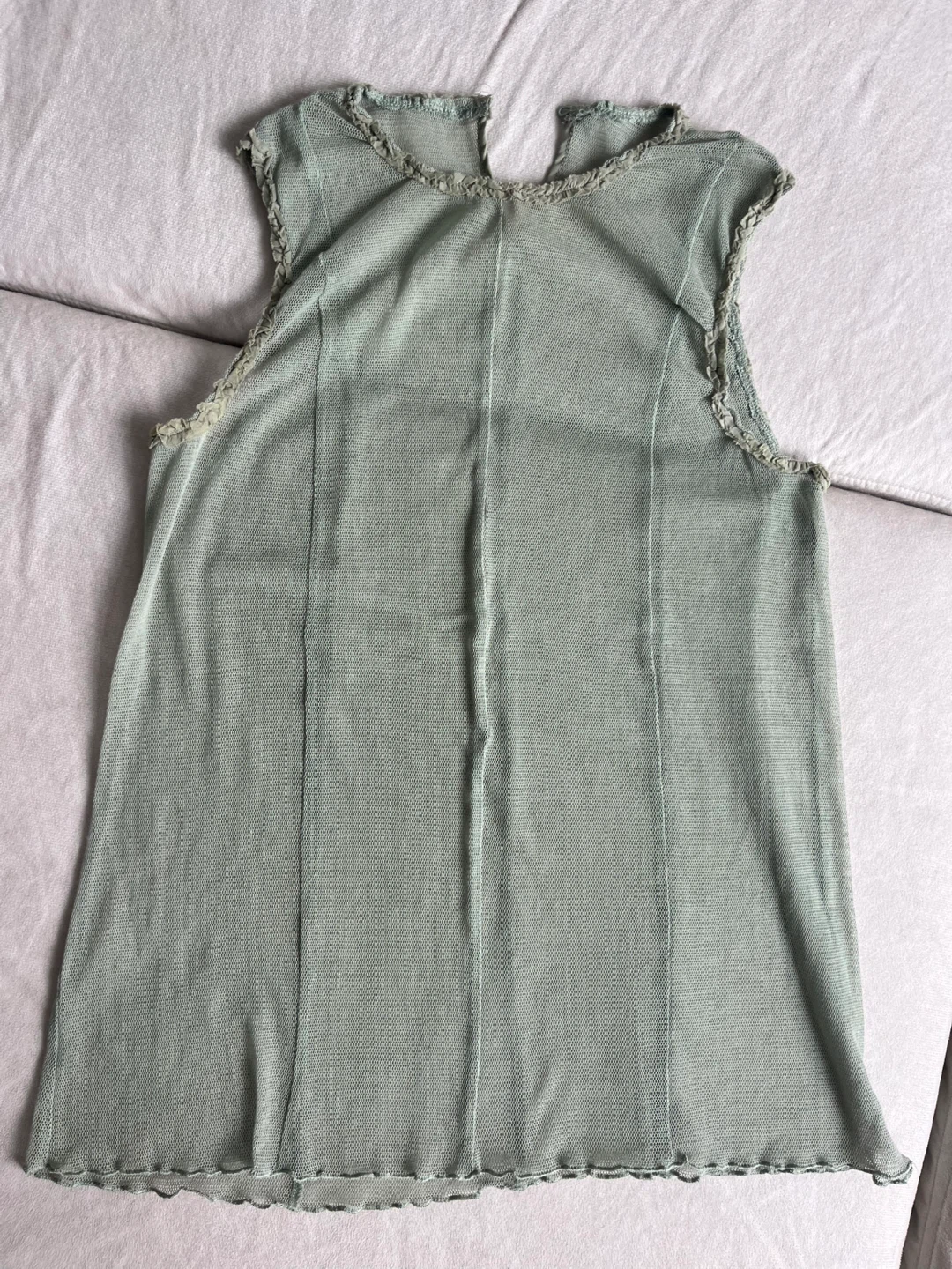 Light Green Sheer Mesh Top - photo 2