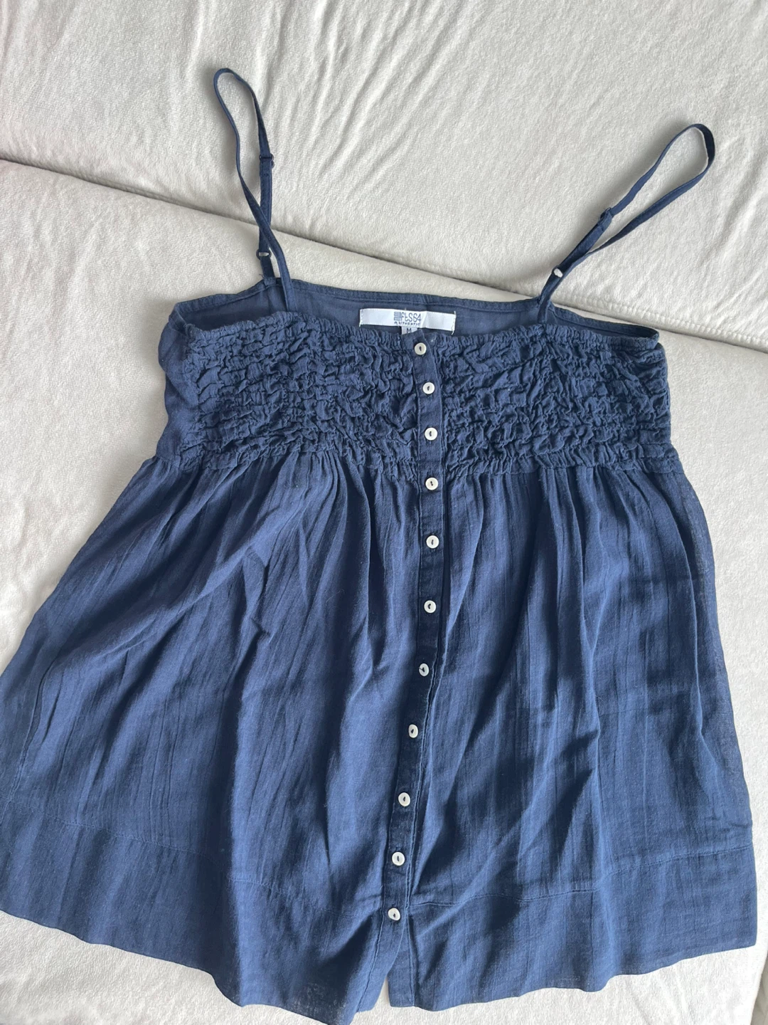 Fls64 Smocked Cami - Navy Blue - Size M