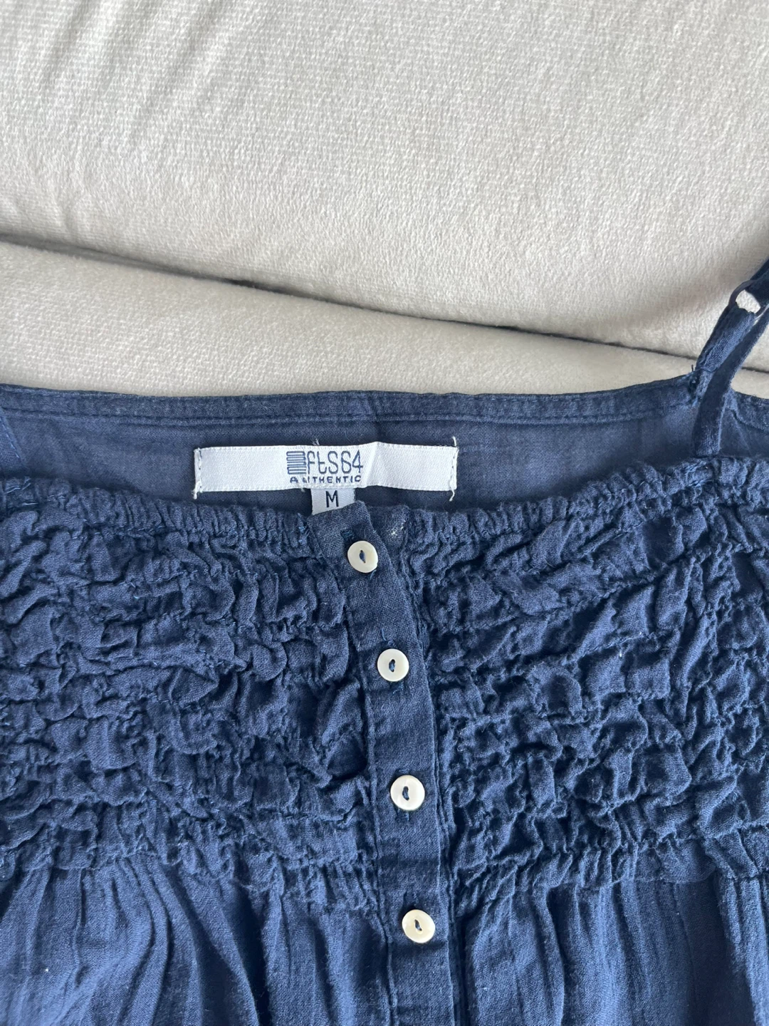 Fls64 Smocked Cami - Navy Blue - Size M - photo 2