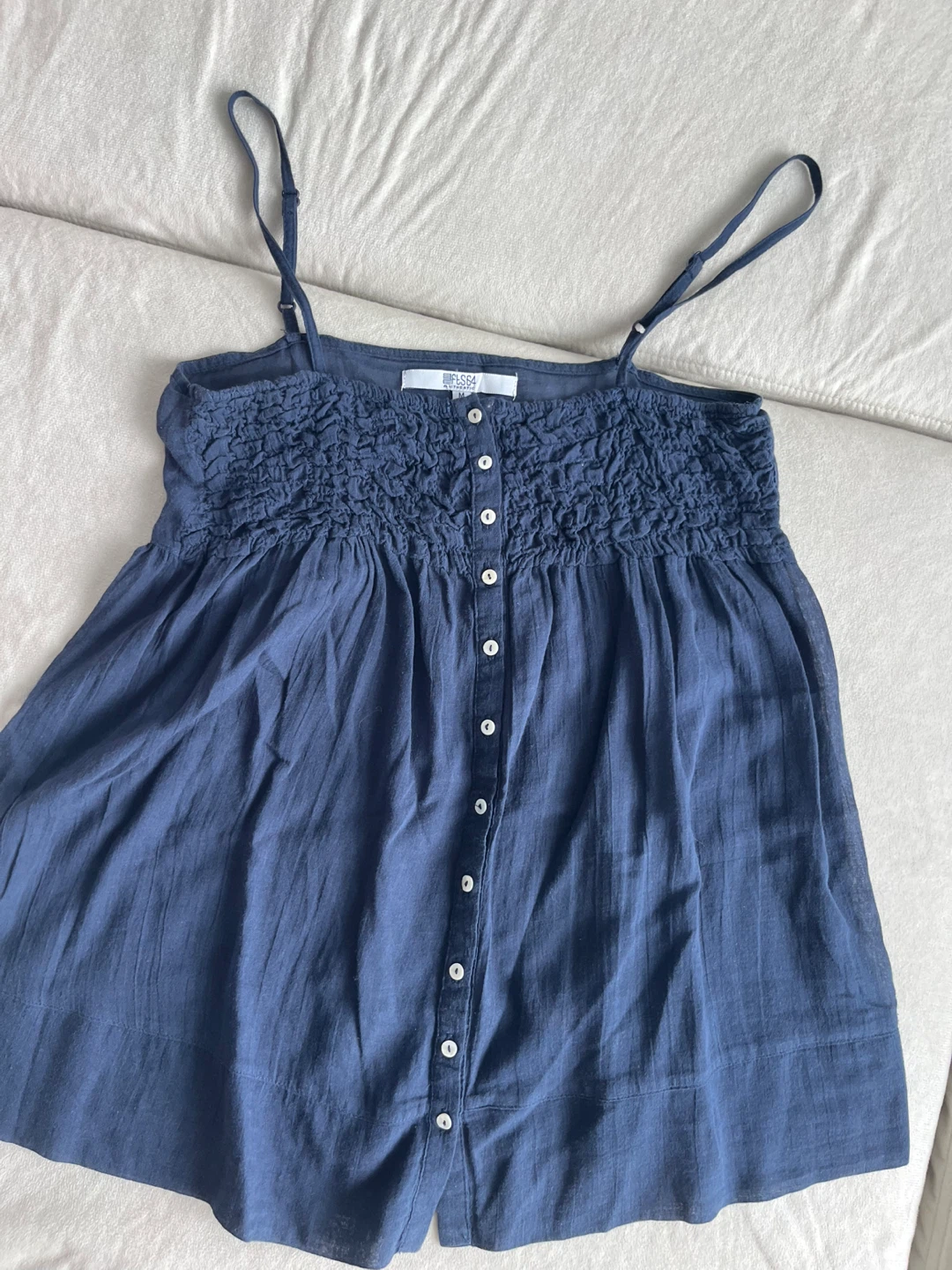 Fls64 Smocked Cami - Navy Blue - Size M - photo 3