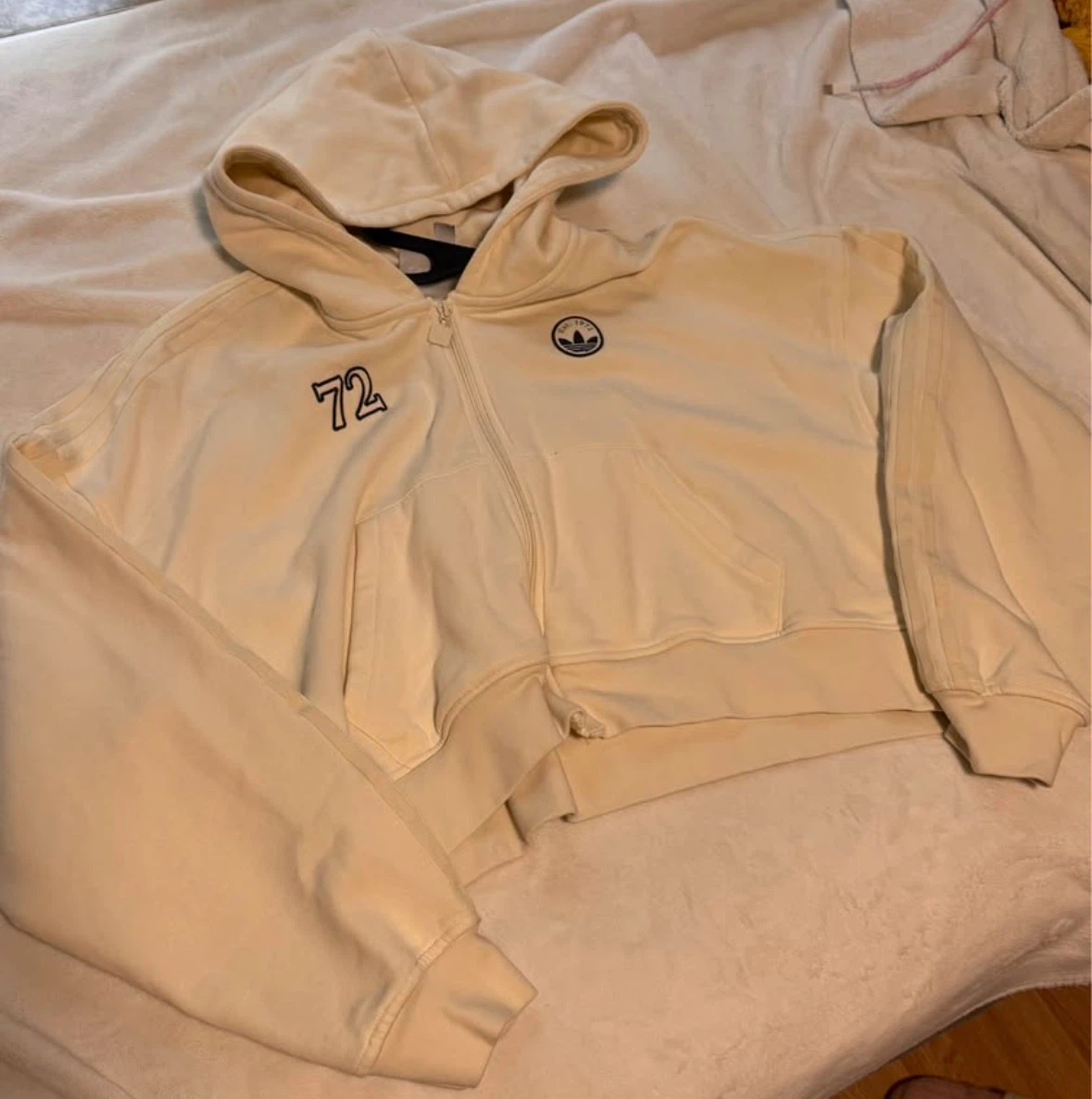 Adidas Cropped Zip-Up Hoodie