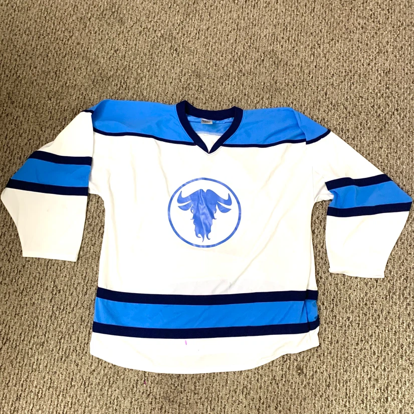 Adult Hockey Jersey White Blue Ice Hockey Practice Team Shirt XL - photo 2