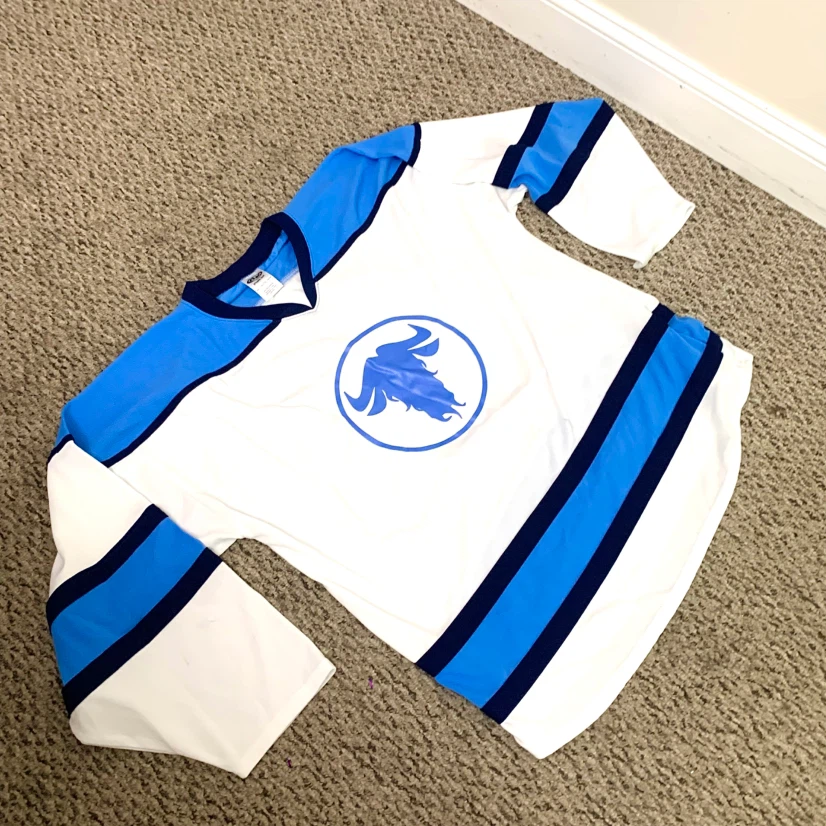 Adult Hockey Jersey White Blue Ice Hockey Practice Team Shirt XL - photo 5