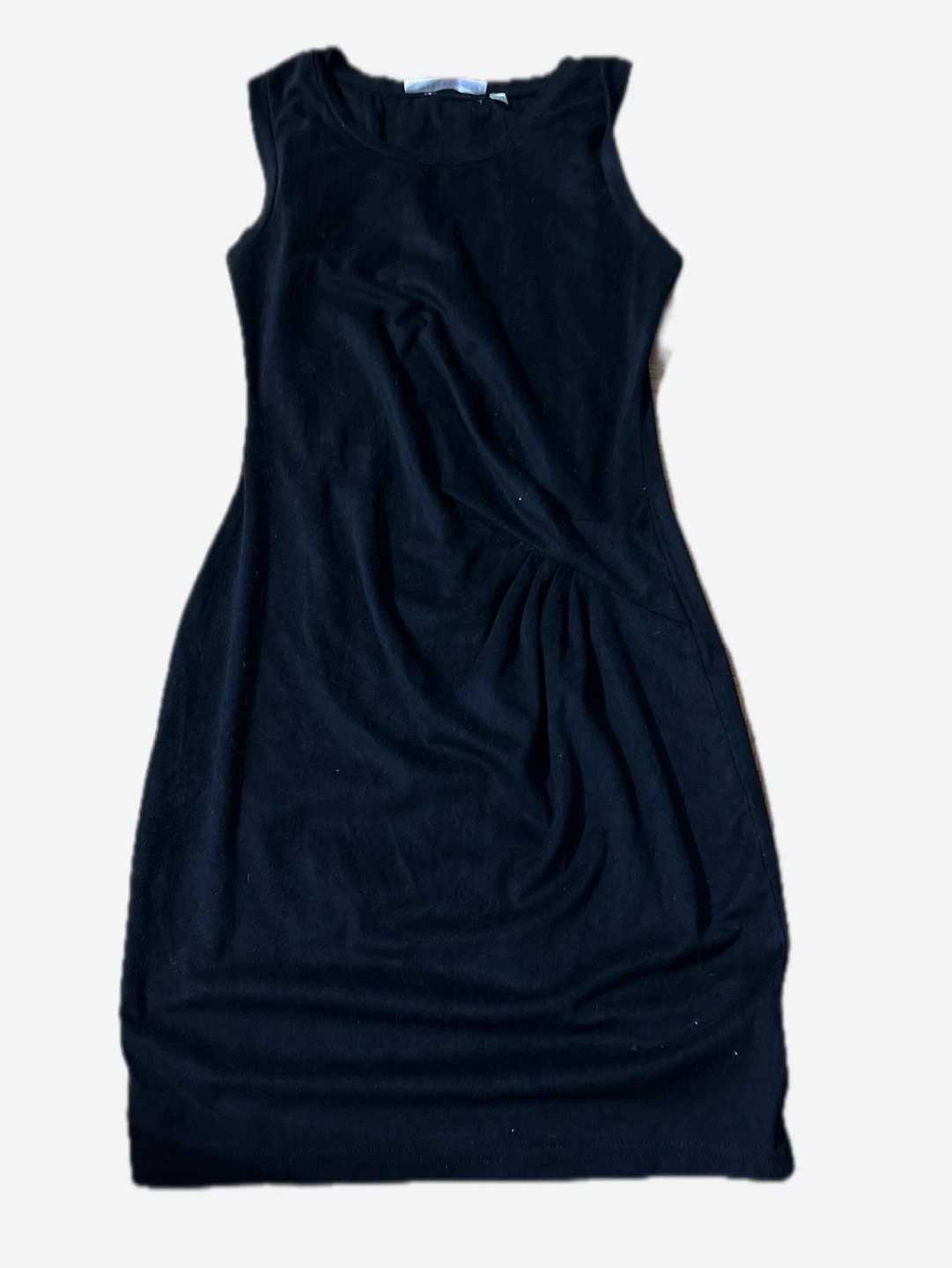 Black Sleeveless Ruched Dress