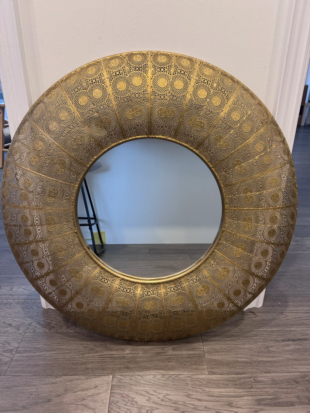 Ornate Gold Round Mirror