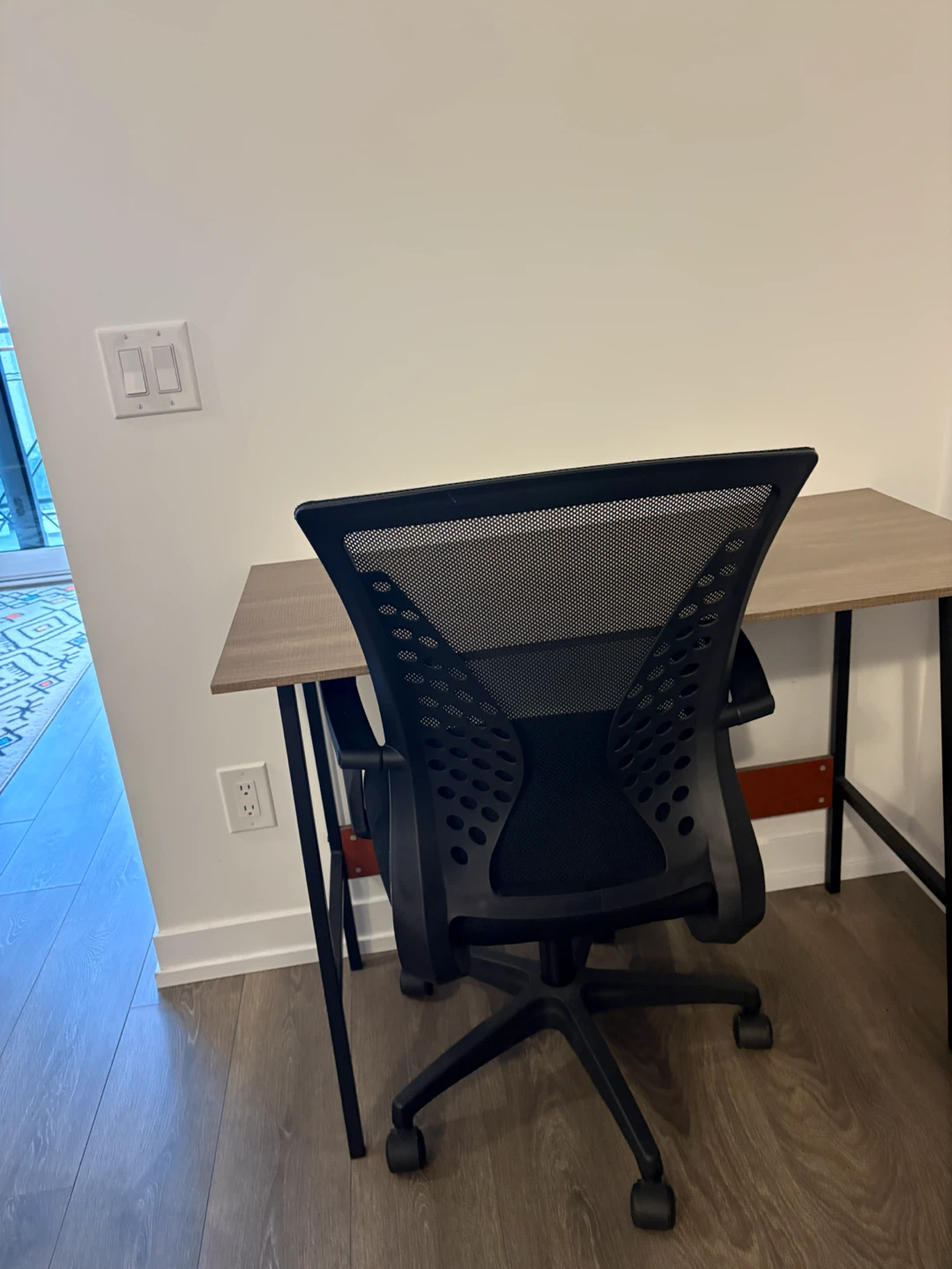 Work Desk and Black Chair