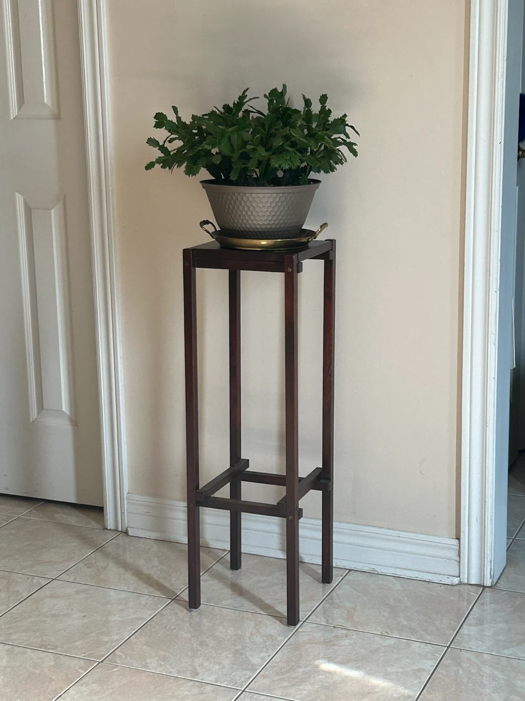 Dark Wood Plant Stand