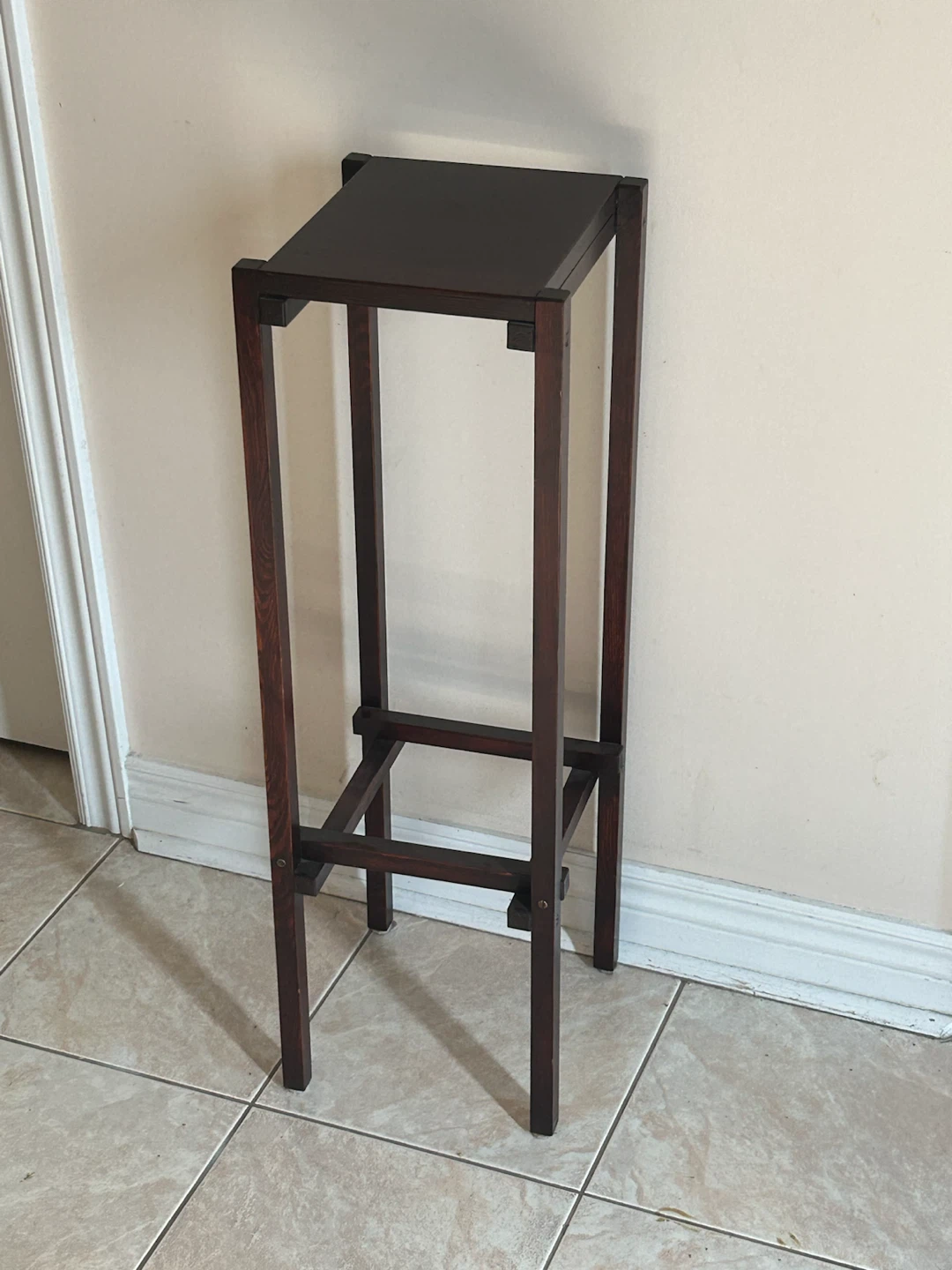 Dark Wood Plant Stand - photo 2