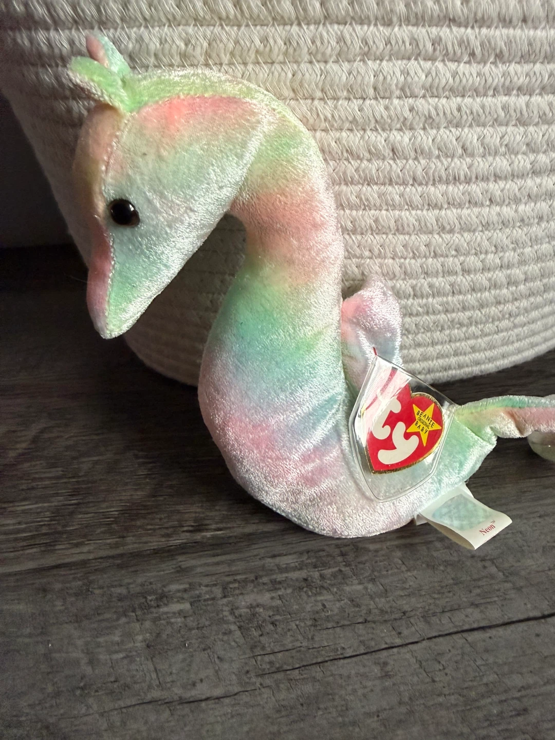 Ty Beanie Babies "Neon" Seahorse Plush