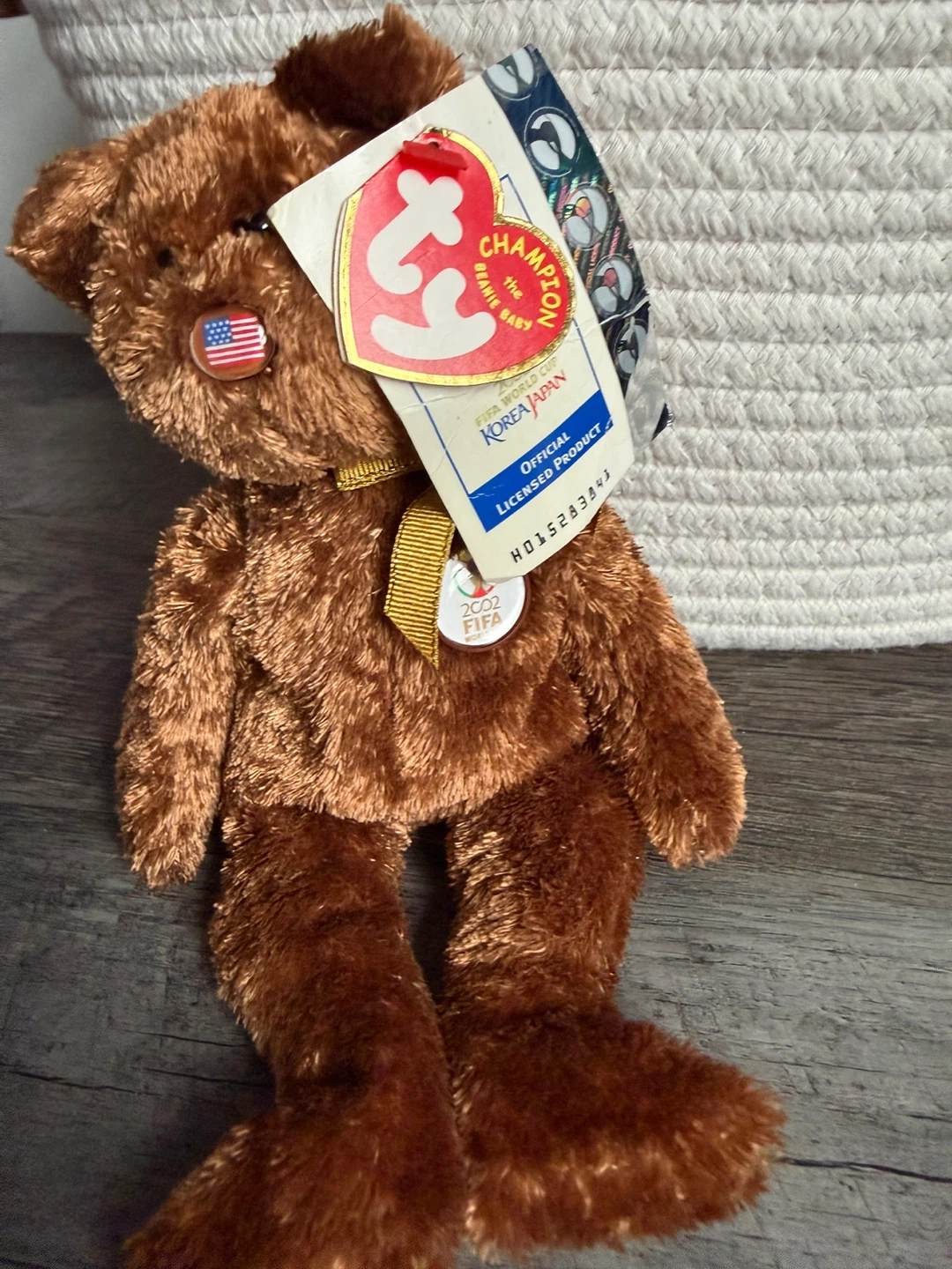 Ty Beanie Baby 2002 FIFA World Cup Korea Japan Teddy Bear