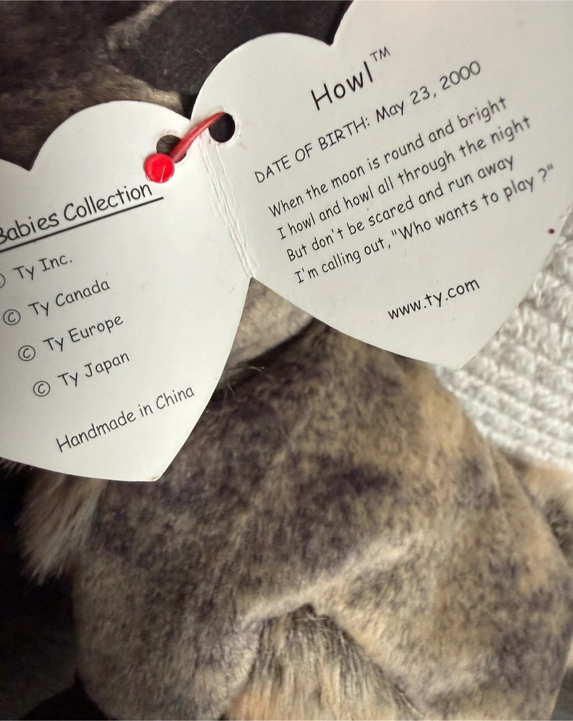 Ty Beanie Baby Howl "Who wants to play?" - photo 2