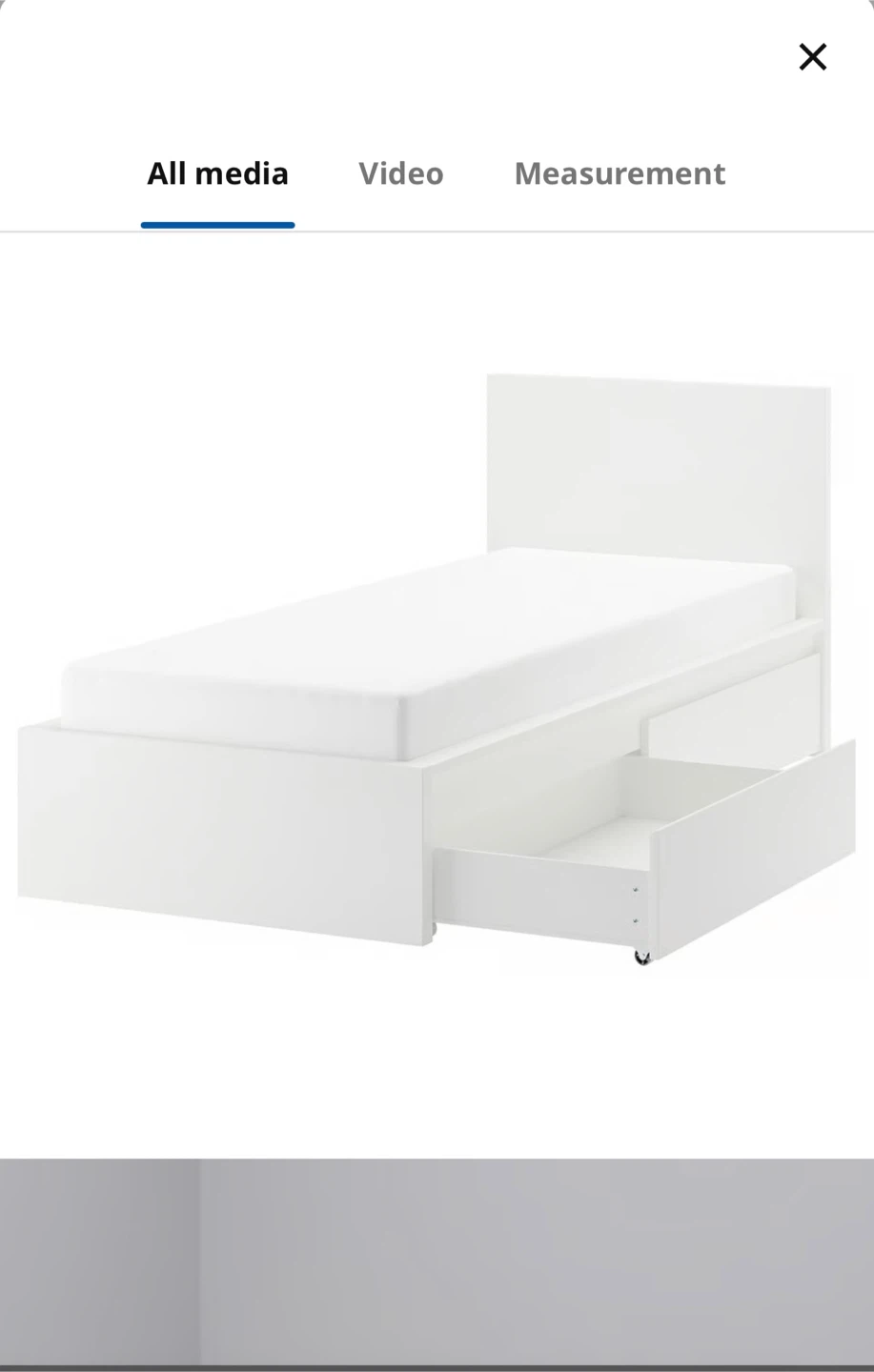 IKEA MALM Twin bed frame with a storage box