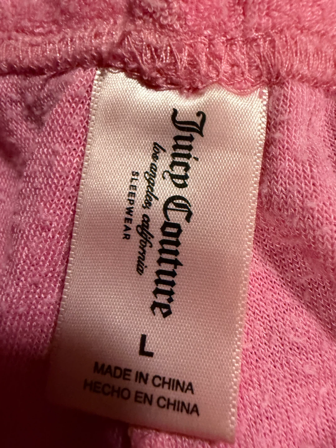 Juicy Couture Pink Velour Sleepwear Shorts Size L