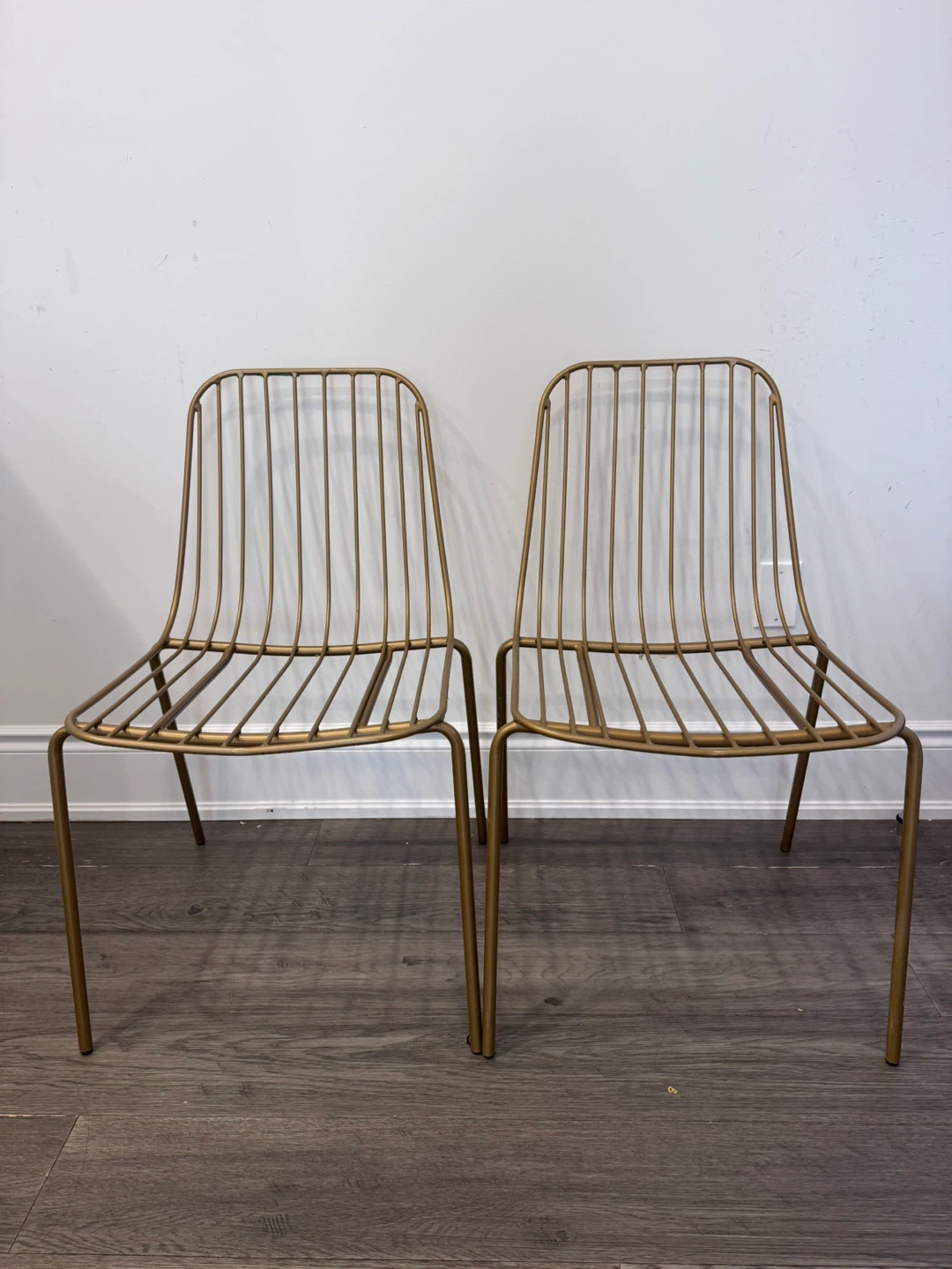 Set of 2 Gold Wire Chairs