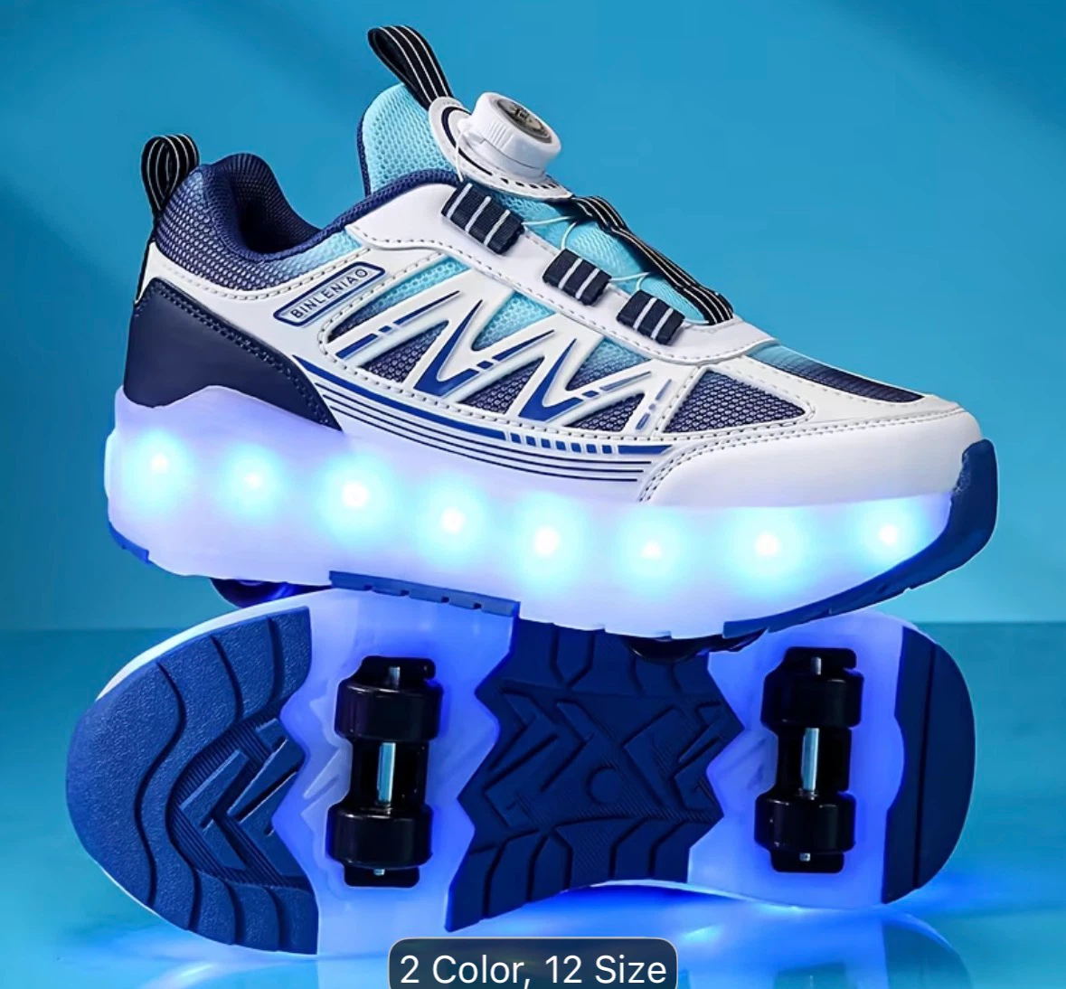 Kids Light-Up Roller Shoes with Free Socks - photo 2