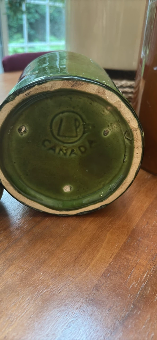 Vintage LP Canada set Green Ceramic "TEA" Canister - photo 3
