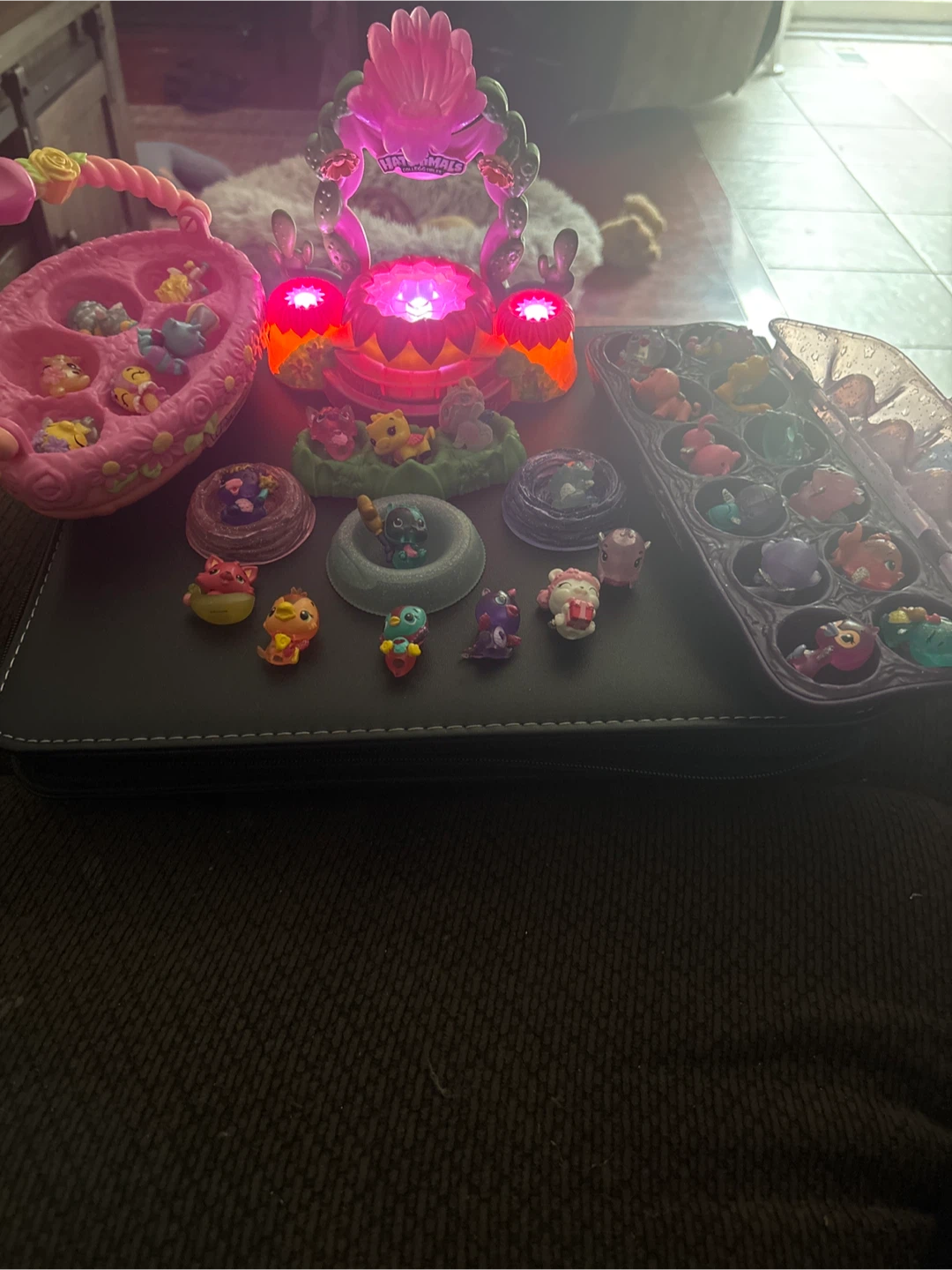 2 Hatchimals Play Sets + 31 Hatchimals and Storage Case