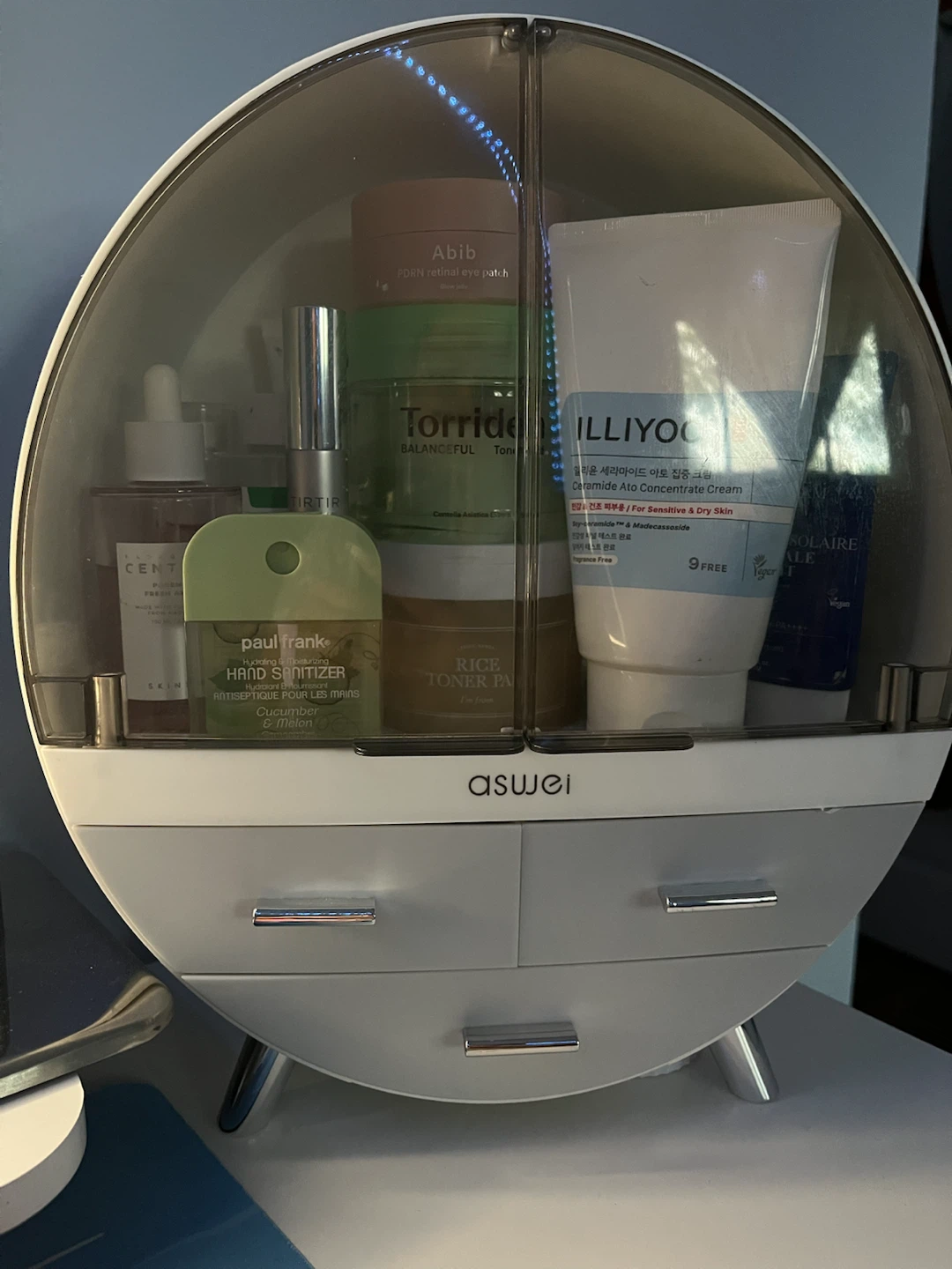 Aswel White and Clear Skincare Organizer with Drawers - photo 2