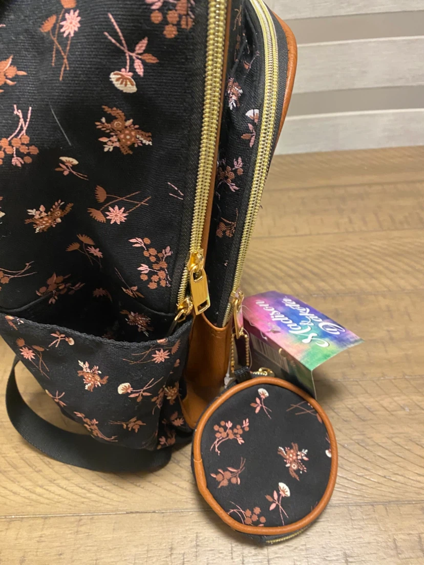 Madison & Dakota Black Floral Backpack with Coin Pouch - photo 2