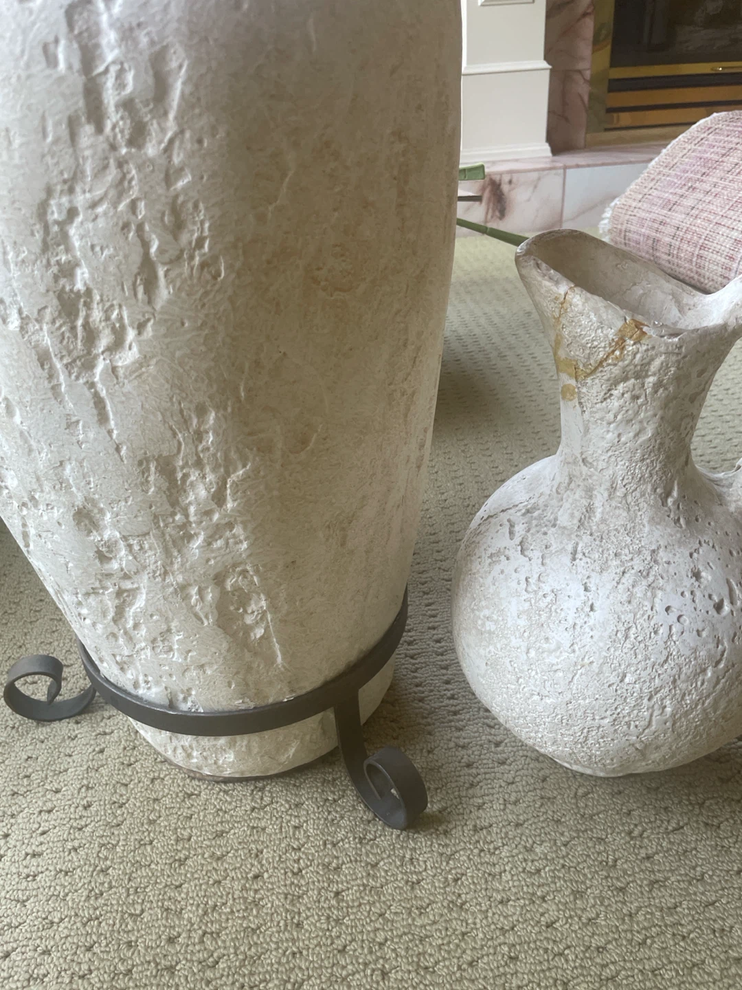 Textured Decorative Vases with Metal Stand - photo 2