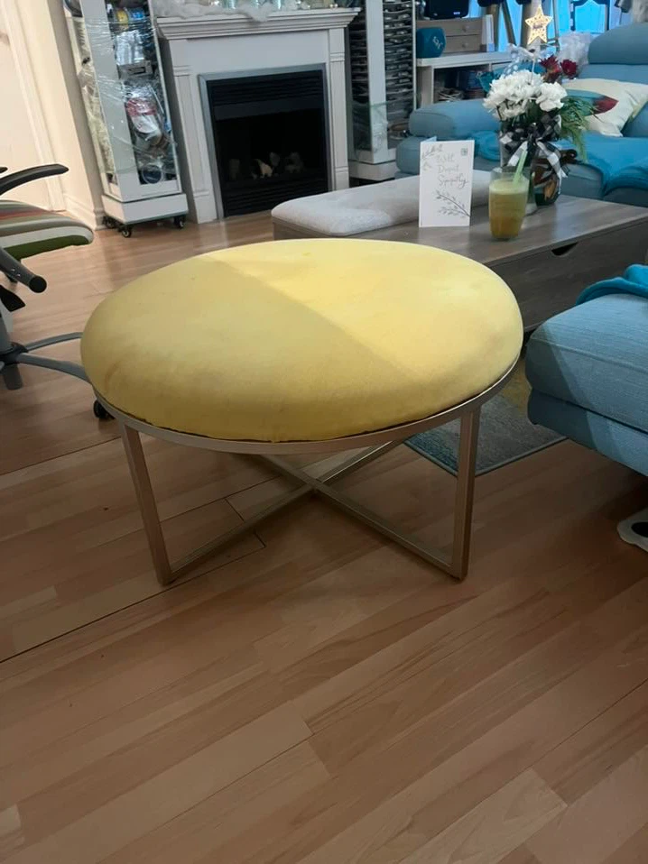 Yellow Round Ottoman Stool